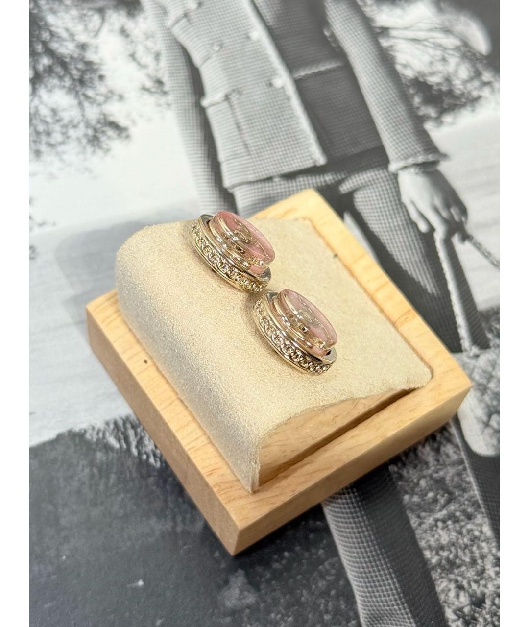 CHANEL Розовые металлические серьги, фото 3