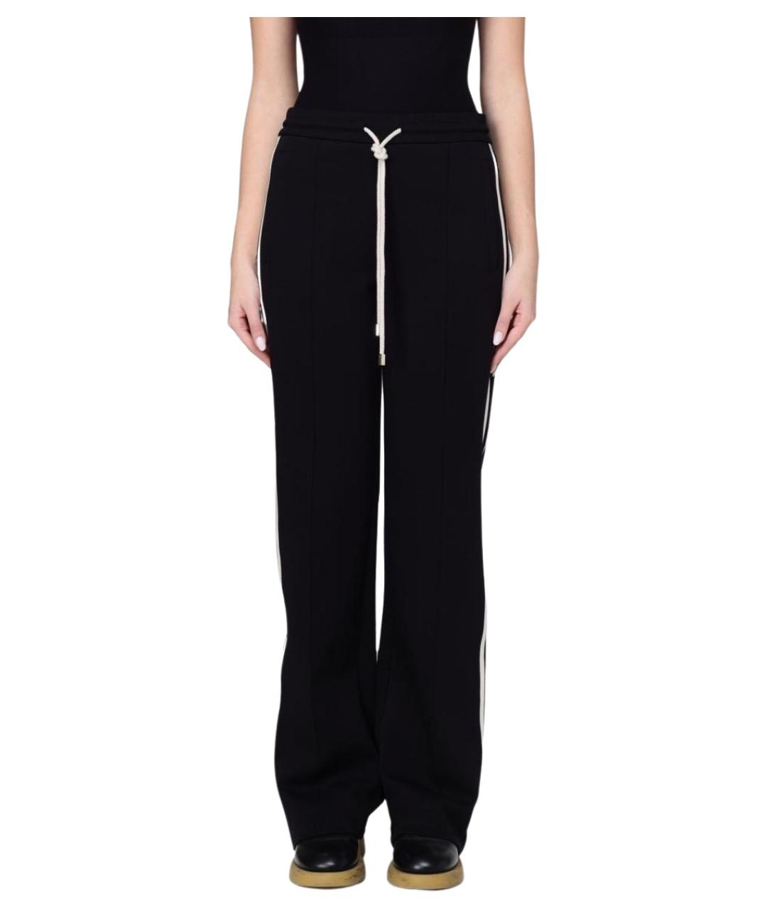 'S MAX MARA Черные хлопковые прямые брюки, фото 1