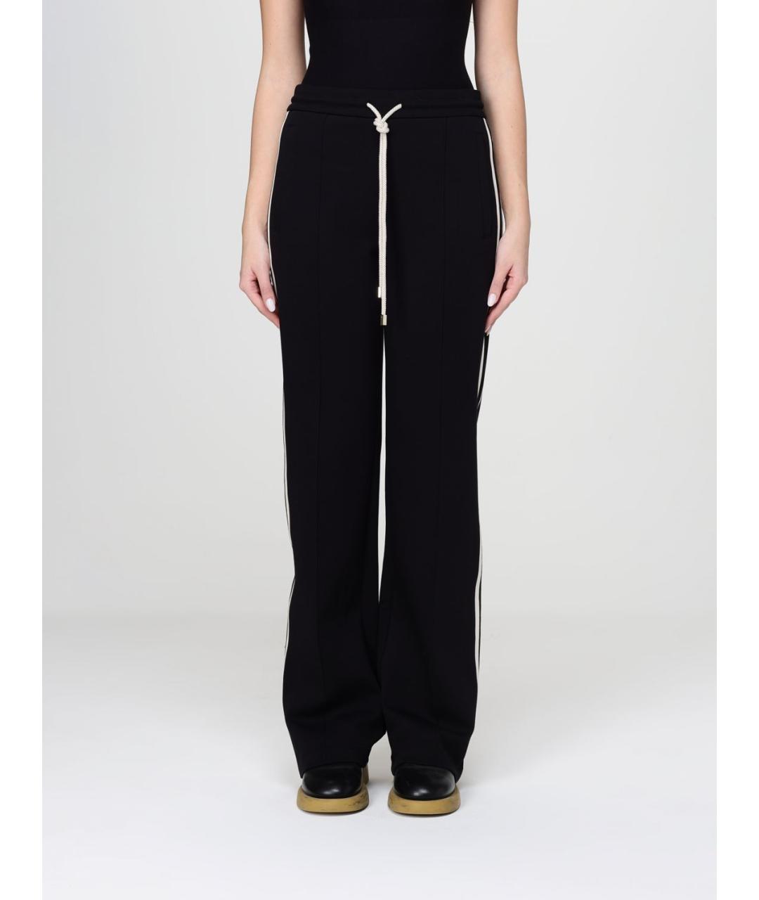 'S MAX MARA Черные хлопковые прямые брюки, фото 5