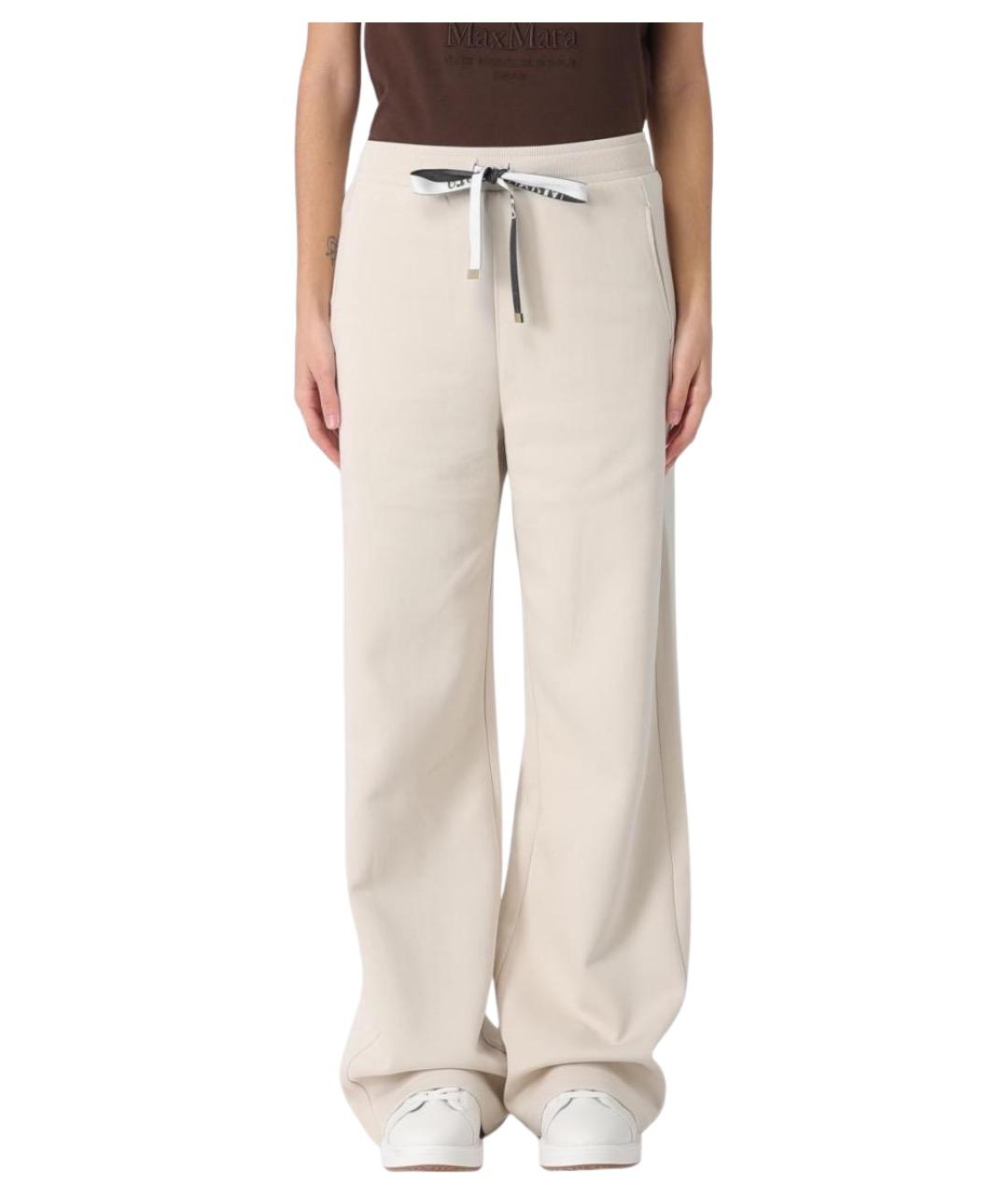 'S MAX MARA Бежевые хлопковые прямые брюки, фото 1