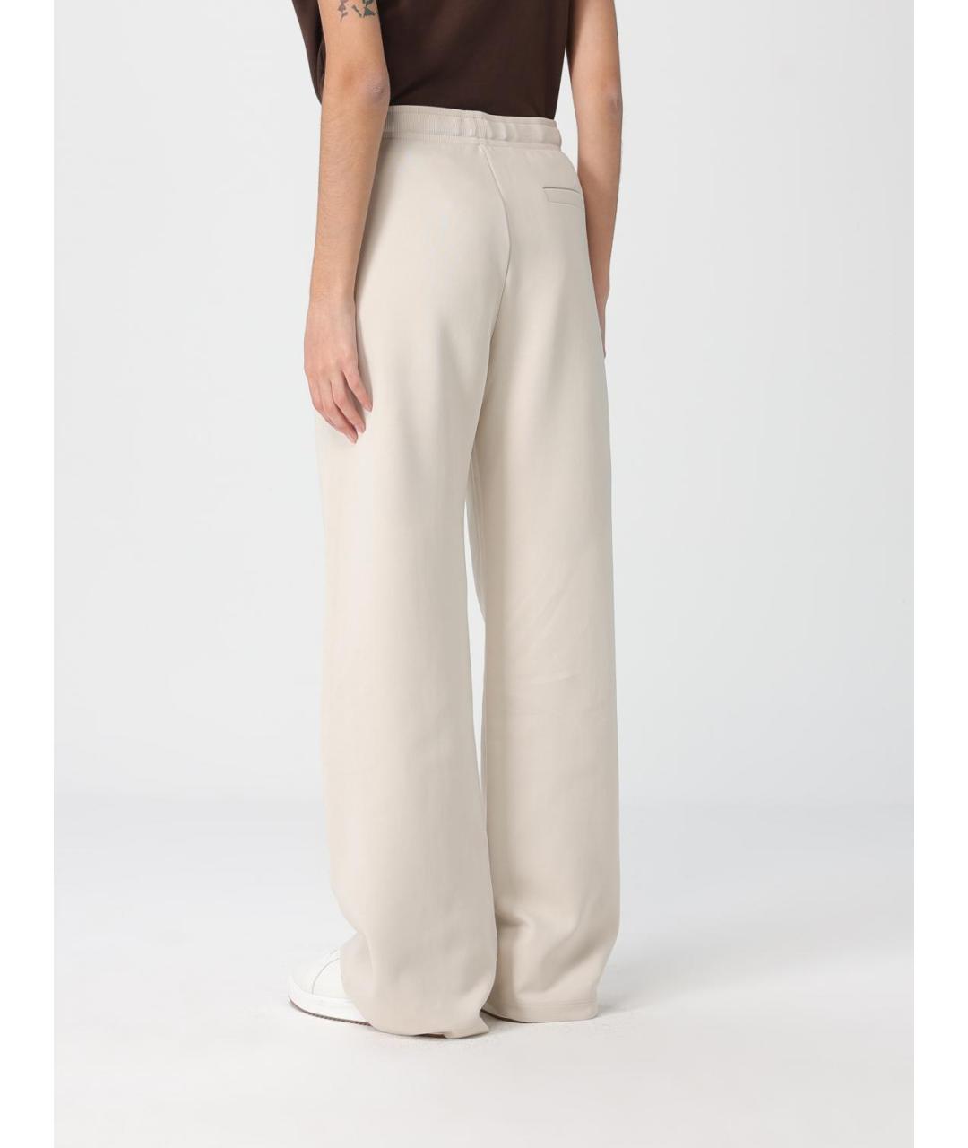 'S MAX MARA Бежевые хлопковые прямые брюки, фото 3