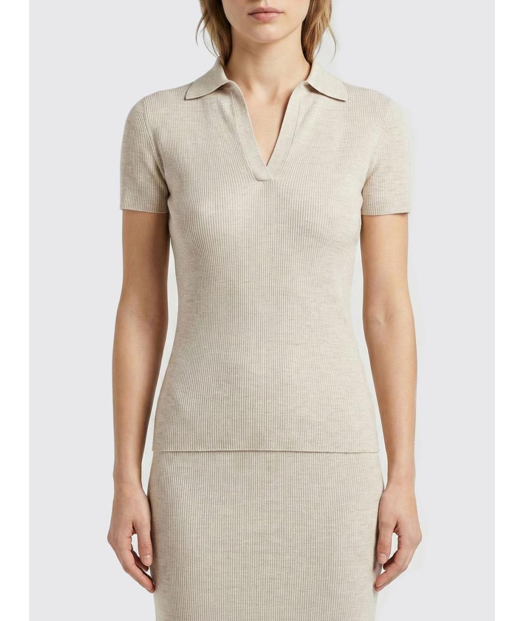 MAX MARA Бежевая хлопковая блузы, фото 2