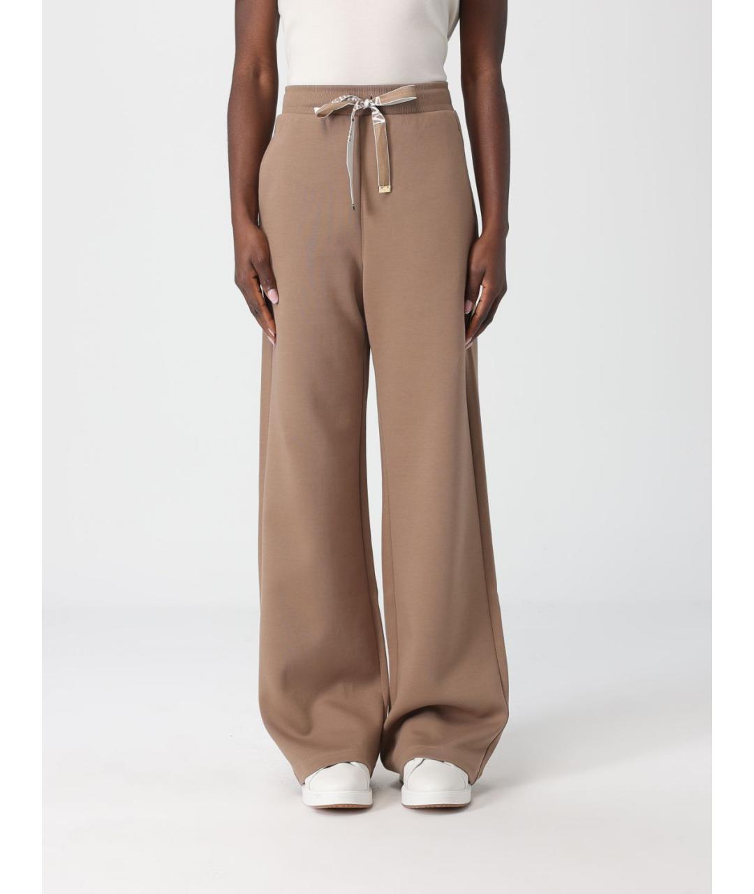 'S MAX MARA Бежевые хлопковые прямые брюки, фото 5