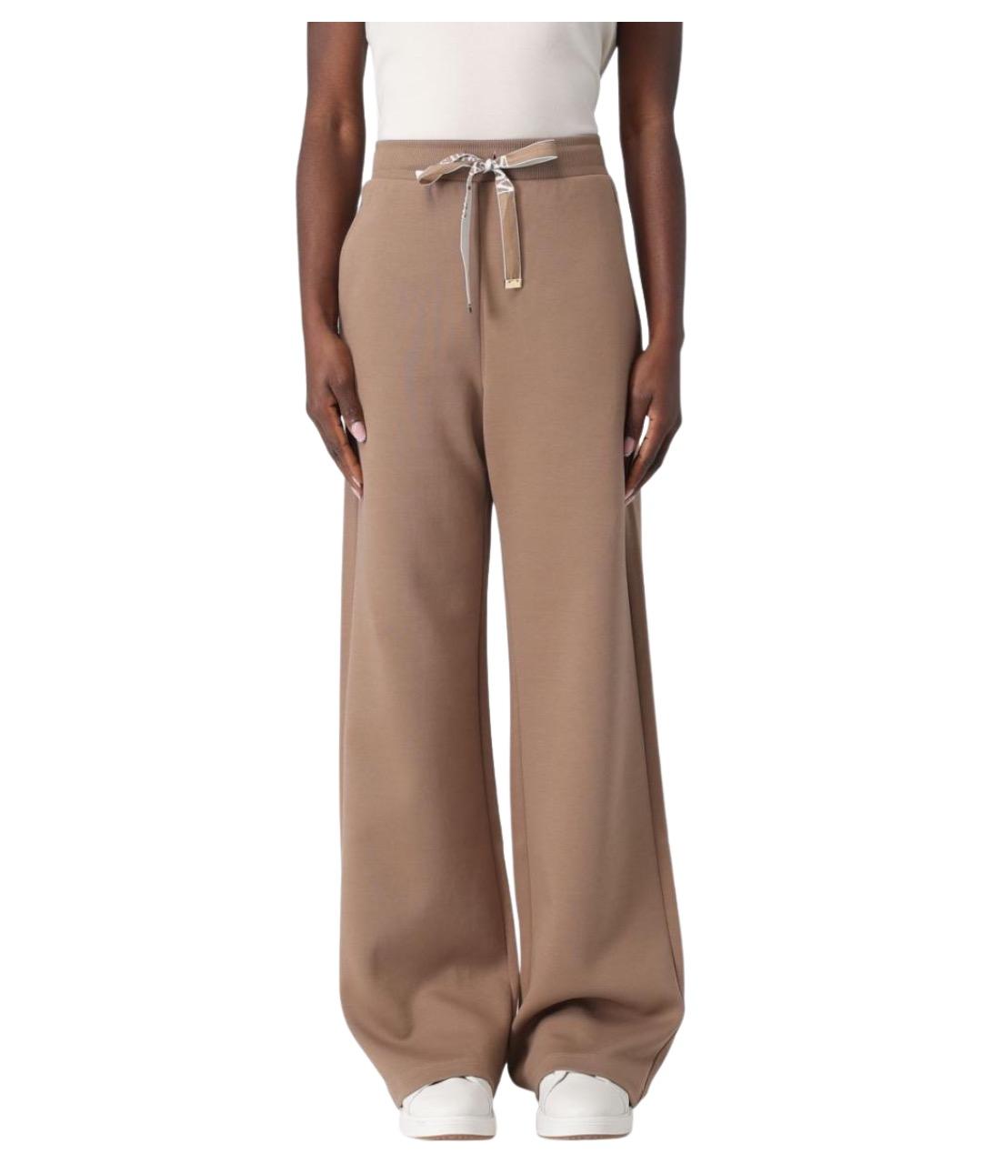 'S MAX MARA Бежевые хлопковые прямые брюки, фото 1