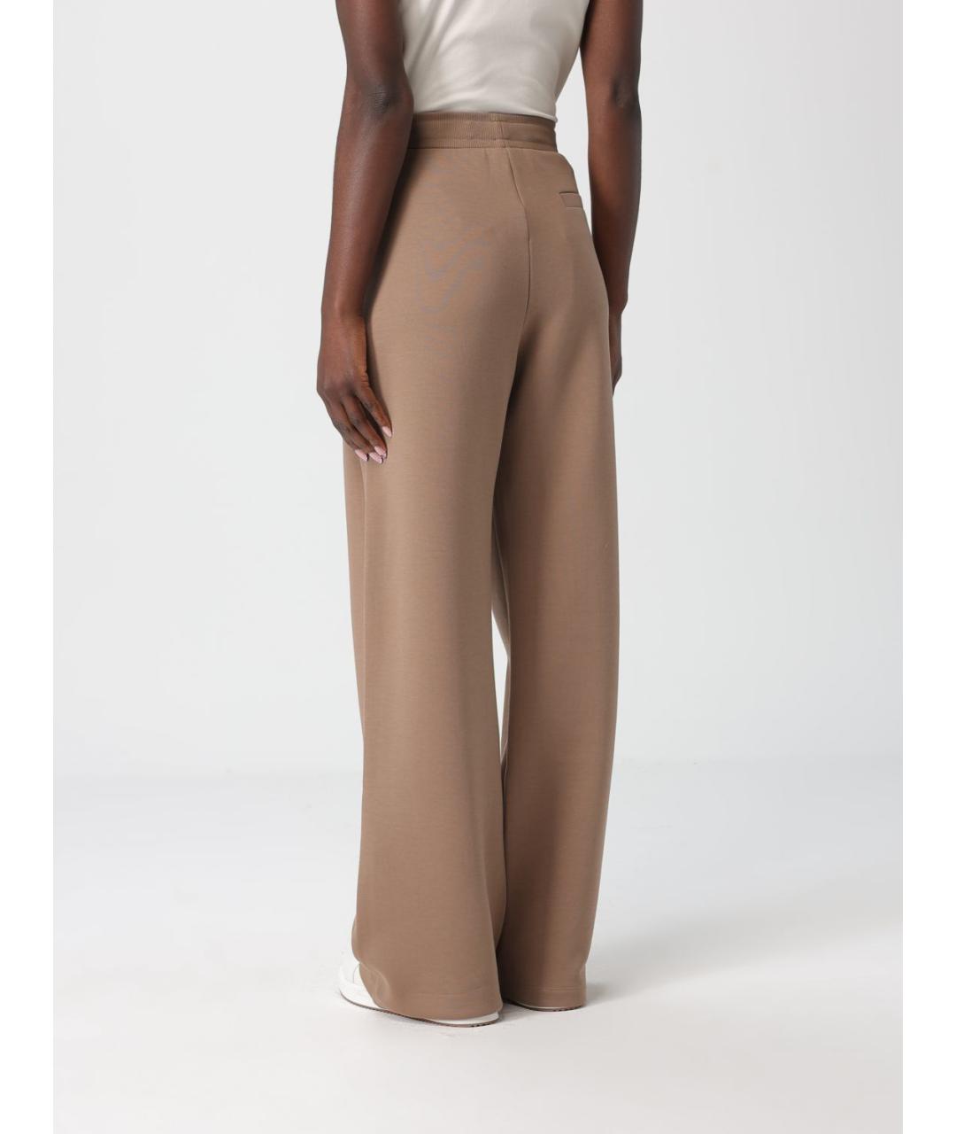 'S MAX MARA Бежевые хлопковые прямые брюки, фото 3