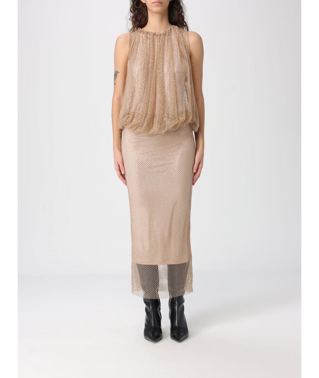 SPORTMAX Бежевое вечернее платье, фото 4