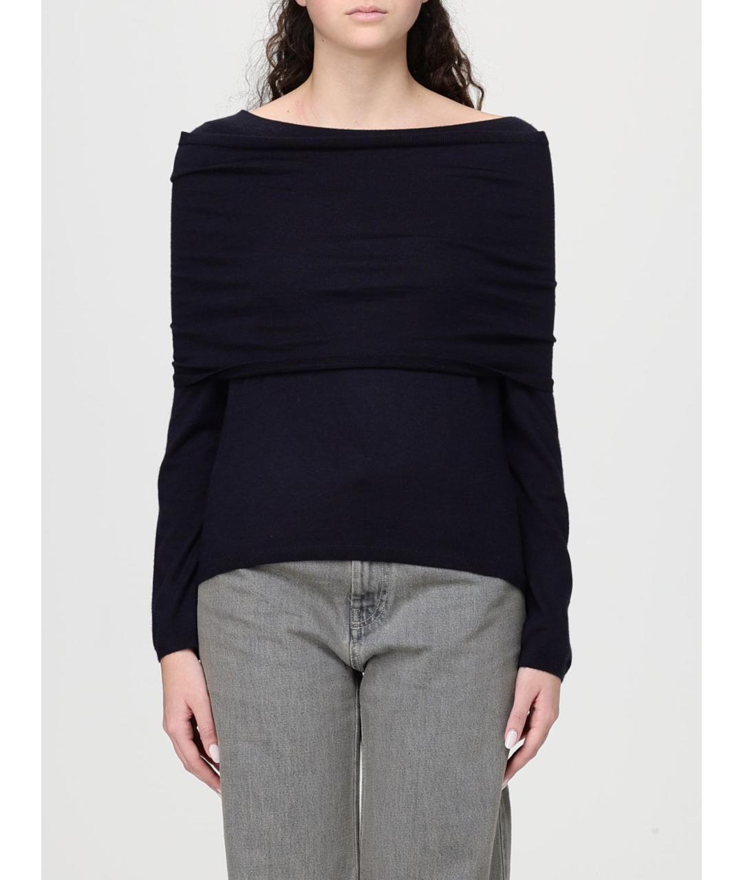 MAX MARA Синяя шерстяная футболка, фото 1