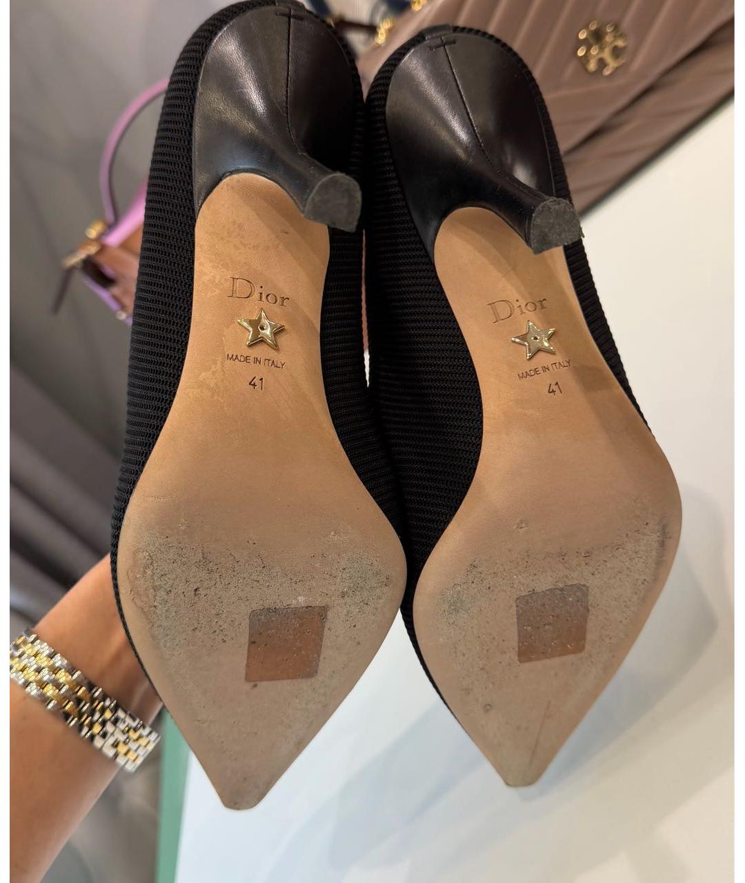 CHRISTIAN DIOR Черные текстильные туфли, фото 7