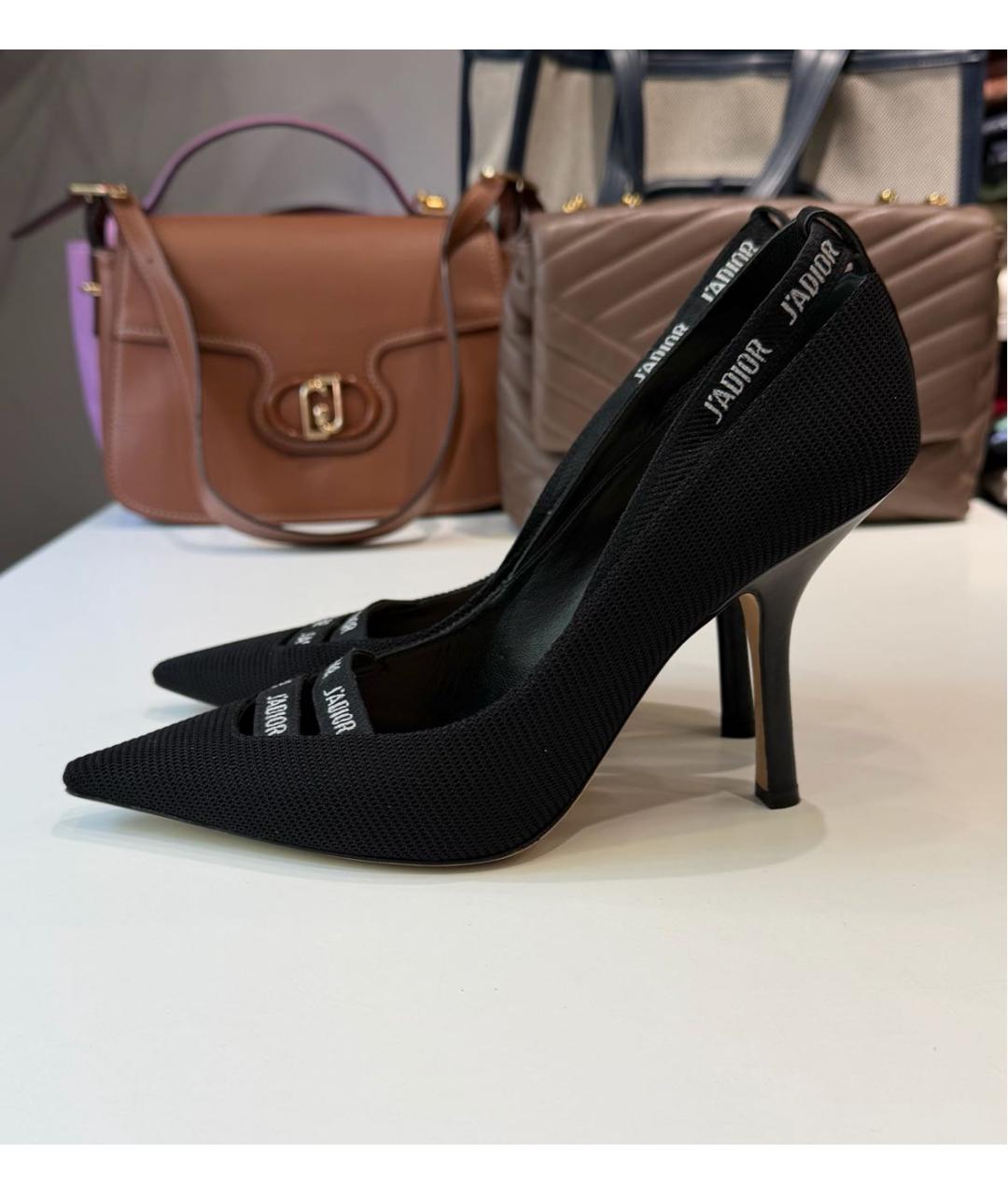 CHRISTIAN DIOR Черные текстильные туфли, фото 8
