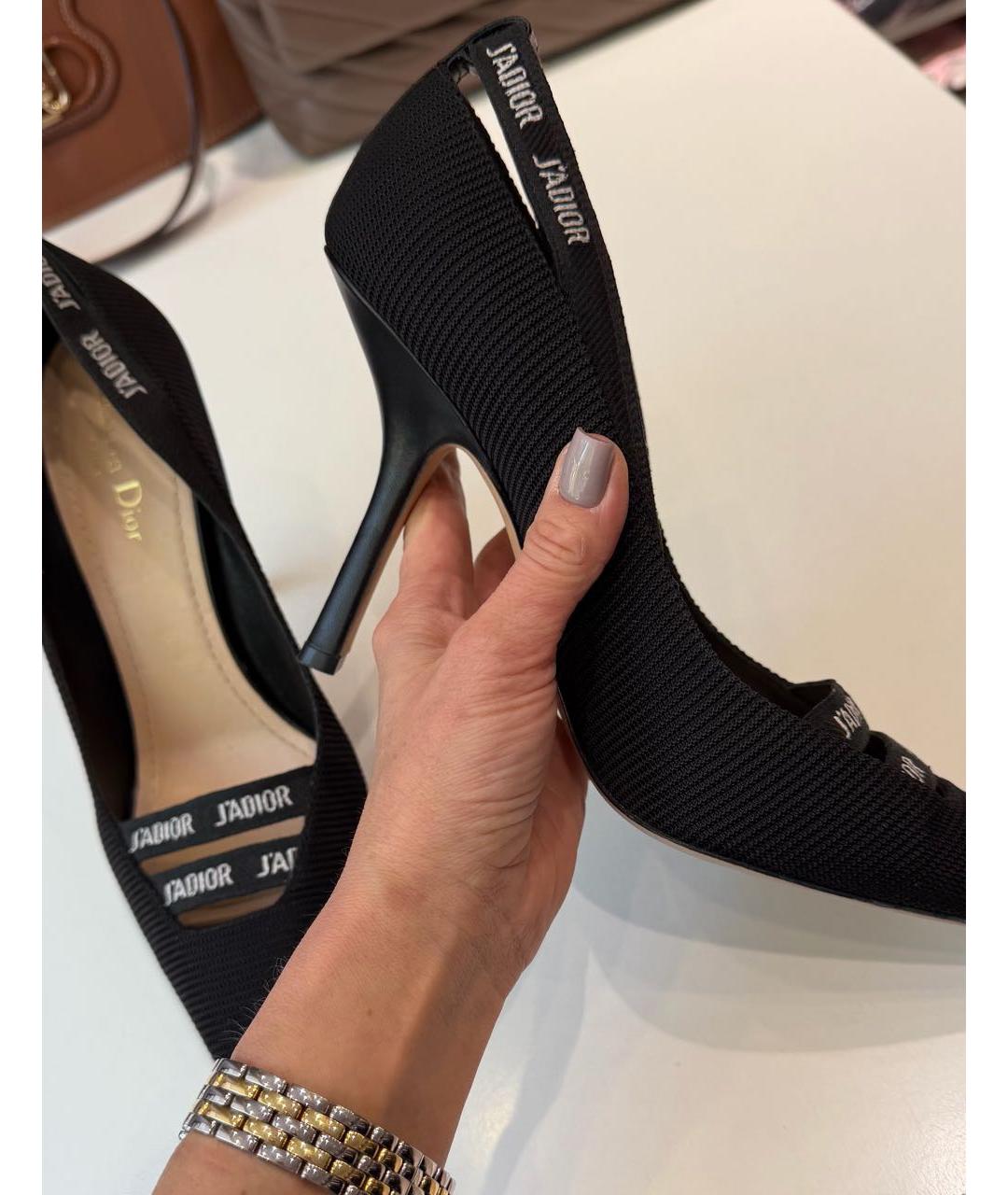 CHRISTIAN DIOR Черные текстильные туфли, фото 5