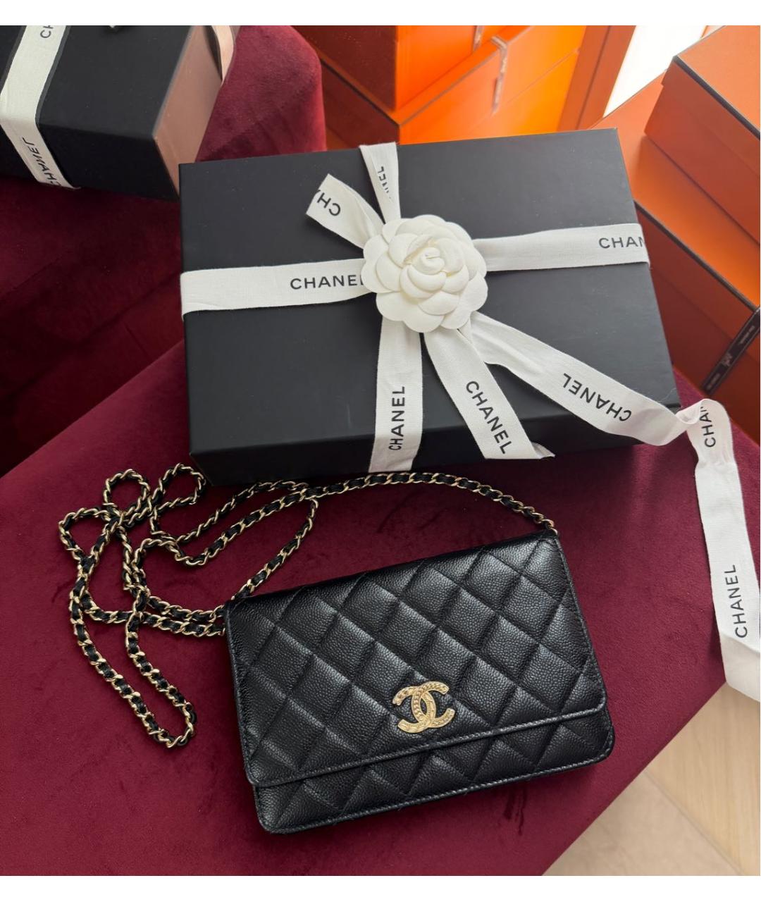 CHANEL Черная кожаная сумка через плечо, фото 8