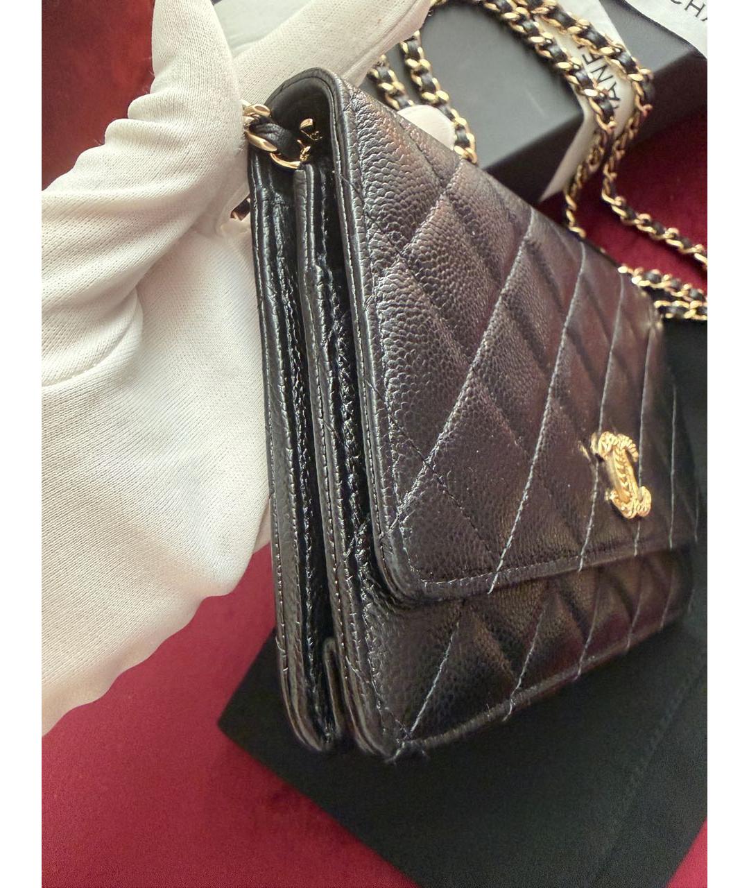CHANEL Черная кожаная сумка через плечо, фото 4
