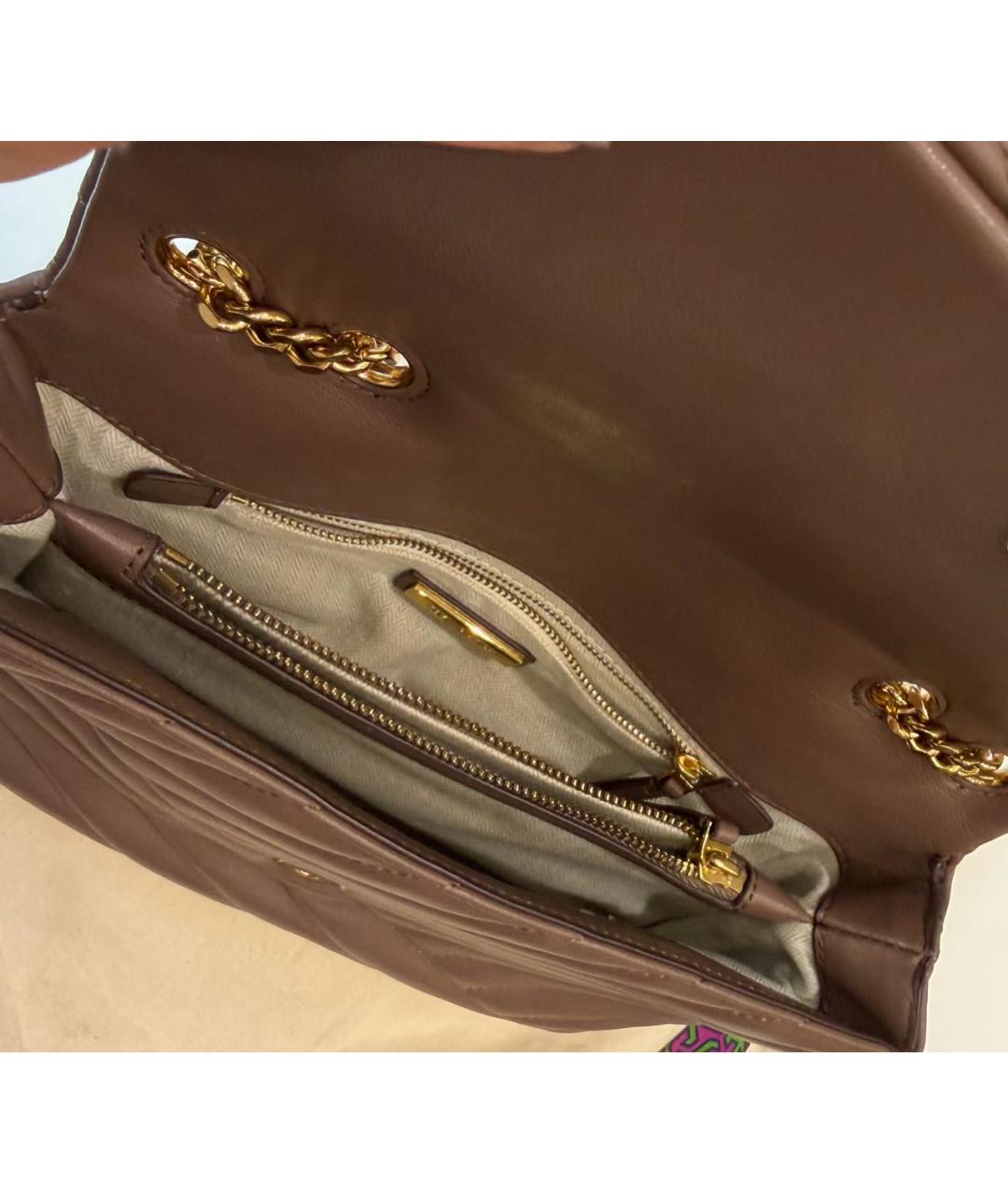 TORY BURCH Коричневая кожаная сумка через плечо, фото 5