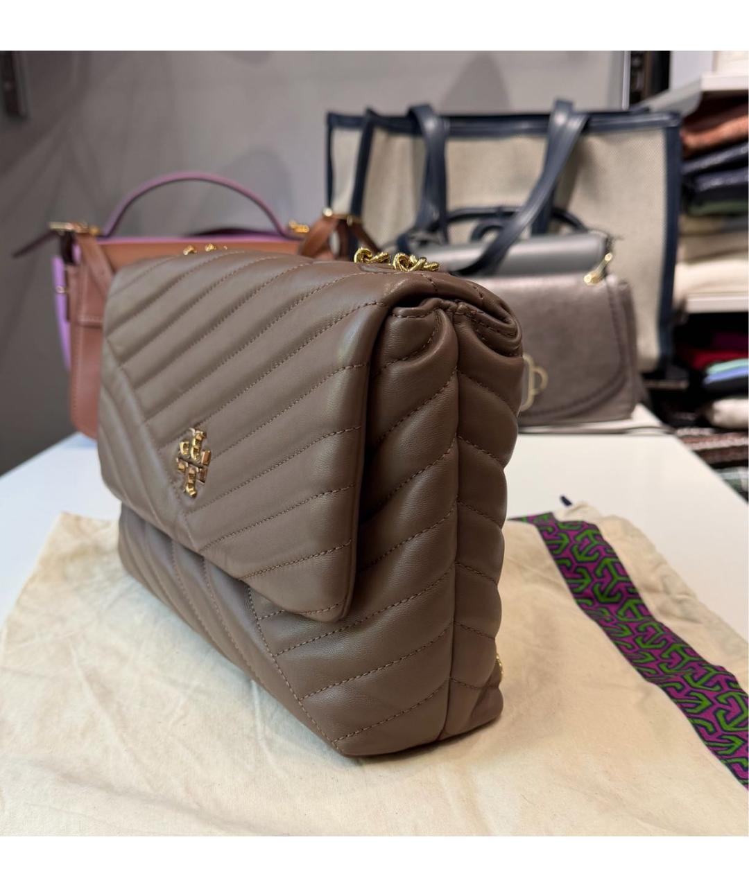 TORY BURCH Коричневая кожаная сумка через плечо, фото 4
