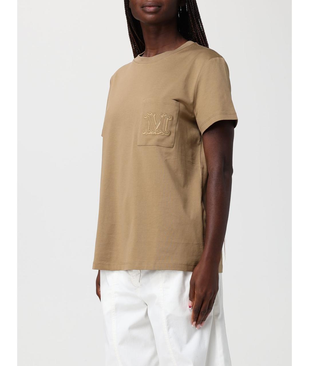 MAX MARA Бежевая футболка, фото 4