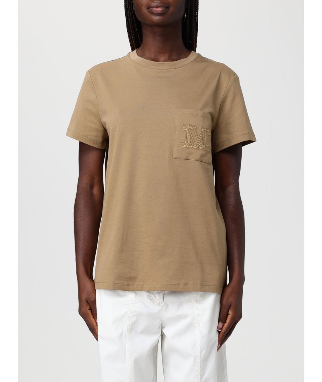 MAX MARA Бежевая футболка, фото 6
