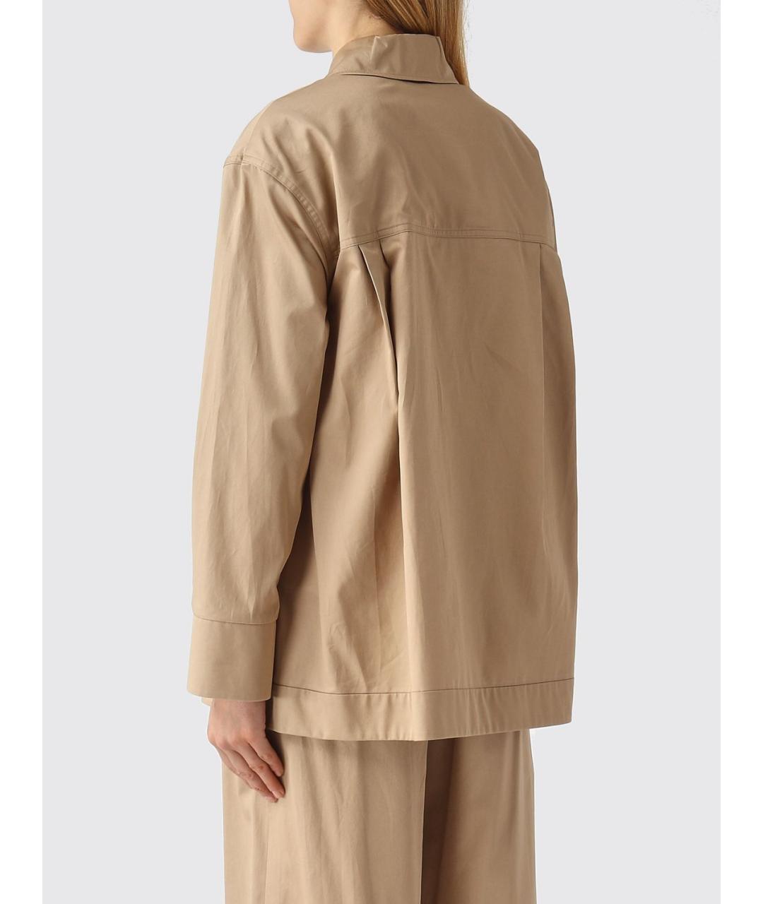 MAX MARA Бежевая хлопковая рубашка, фото 3
