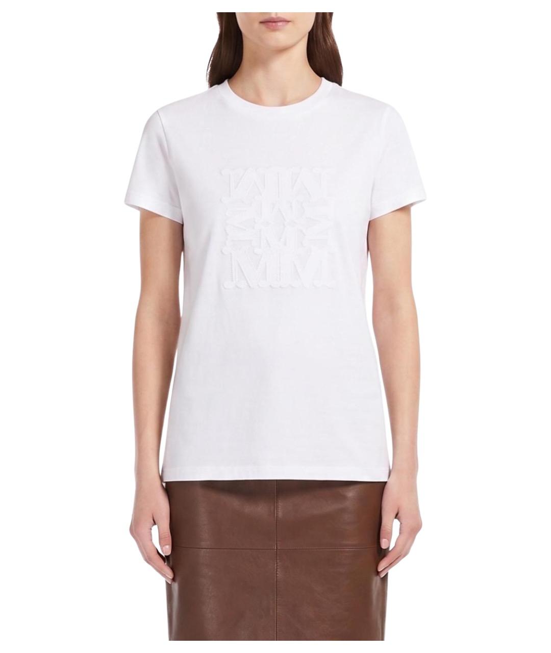 MAX MARA Белая хлопковая футболка, фото 1