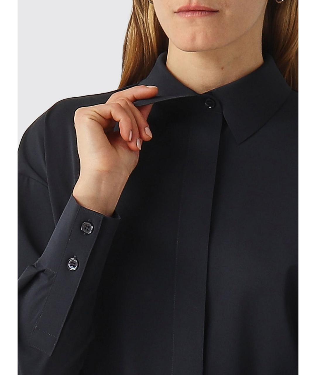 MAX MARA Синяя полиамидовая рубашка, фото 4