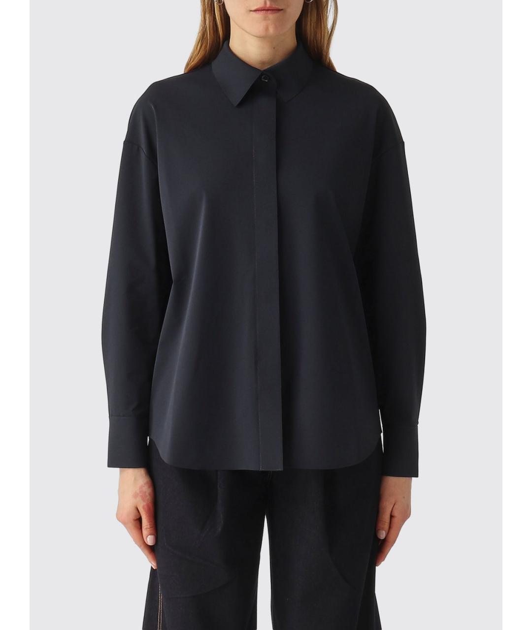 MAX MARA Синяя полиамидовая рубашка, фото 6