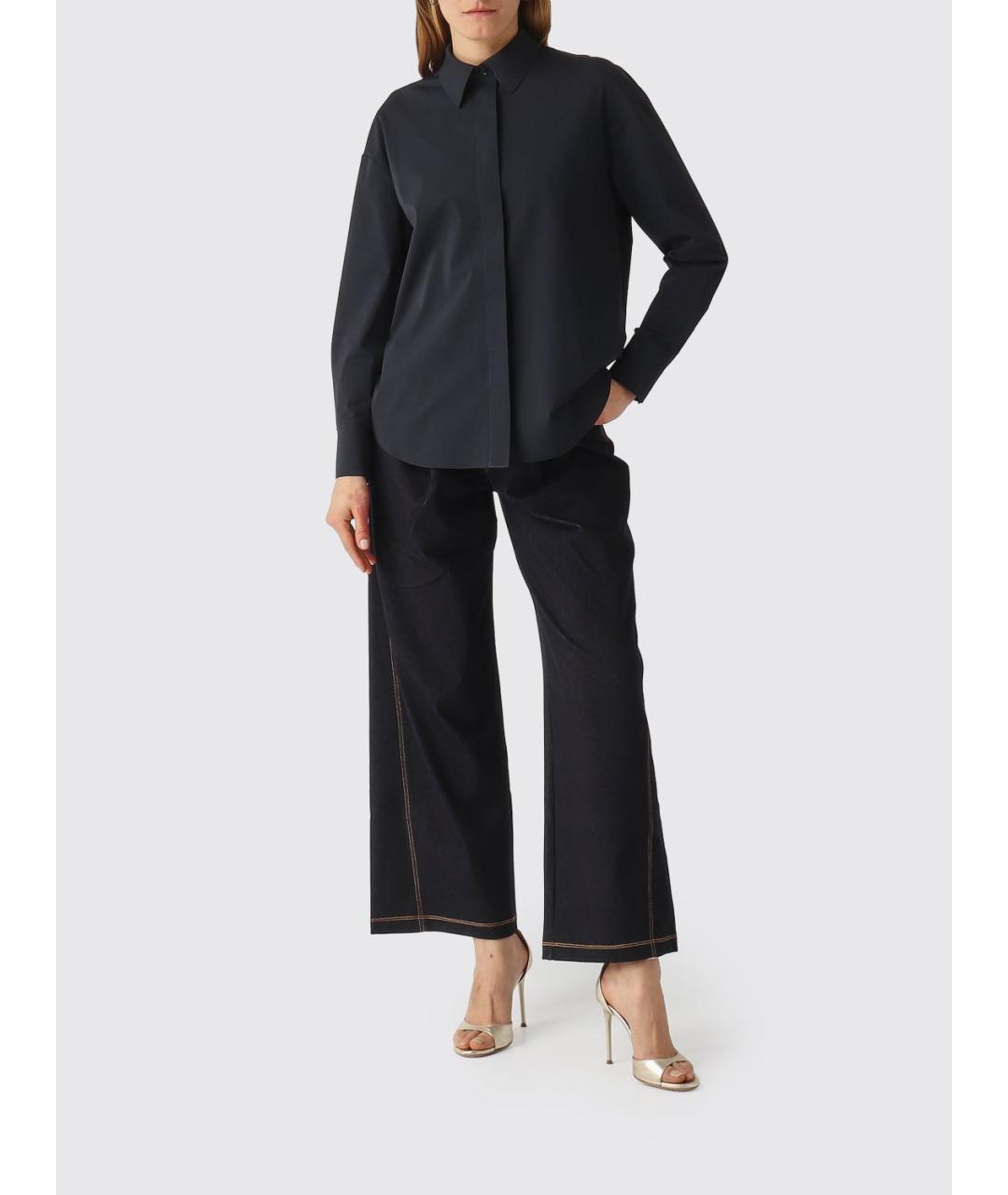 MAX MARA Синяя полиамидовая рубашка, фото 2