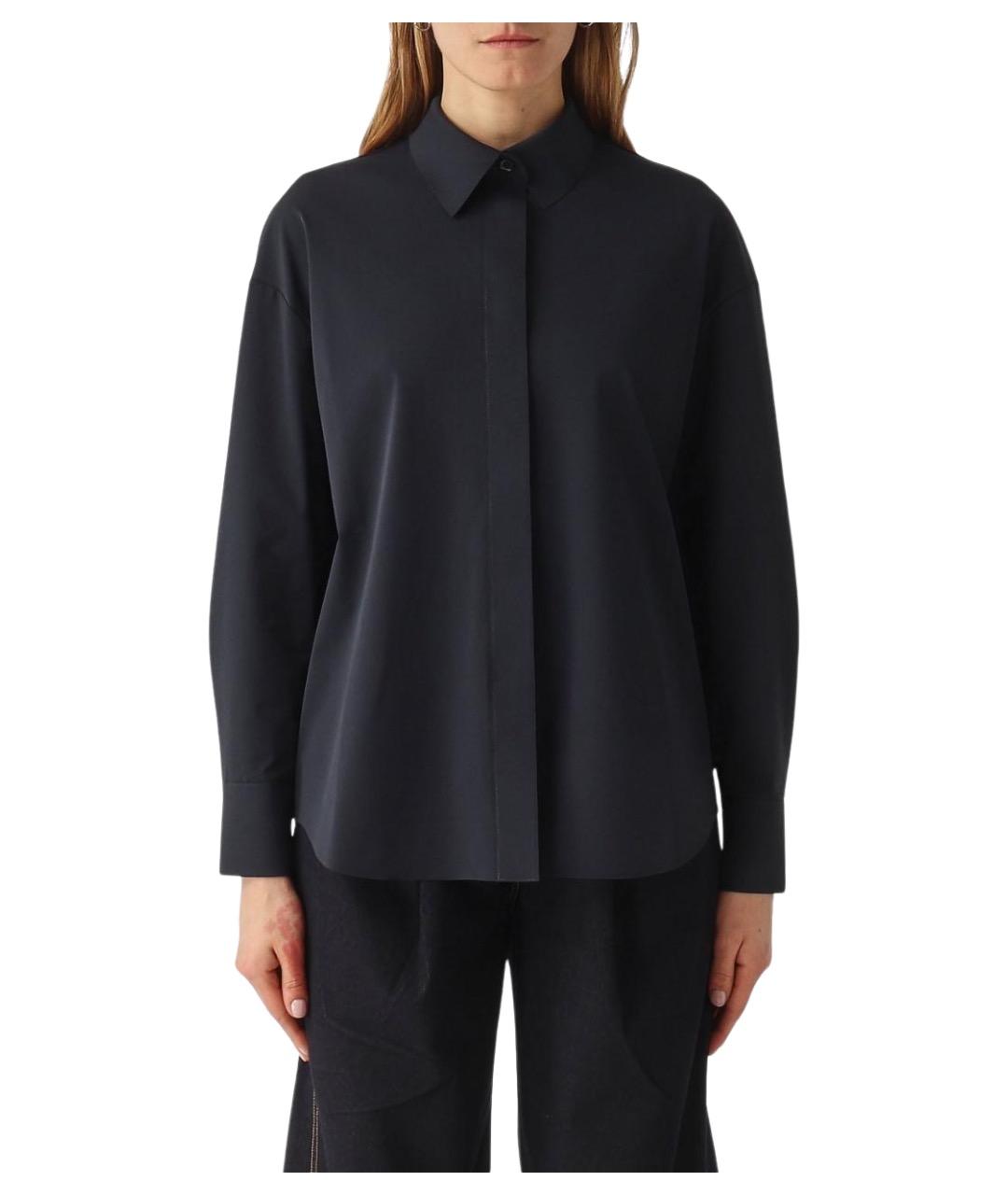 MAX MARA Синяя полиамидовая рубашка, фото 1