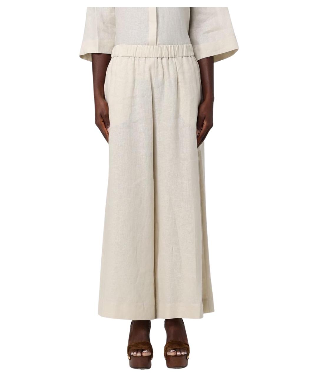 MAX MARA Бежевые прямые брюки, фото 1