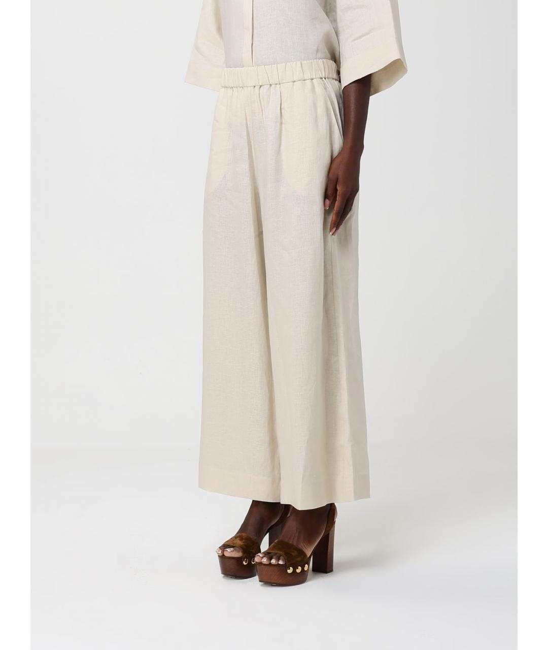MAX MARA Бежевые прямые брюки, фото 4