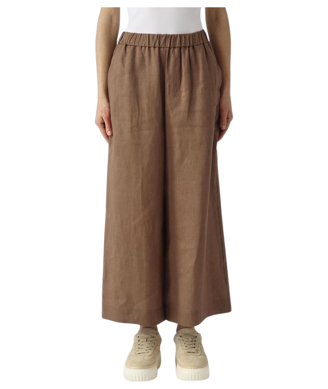 MAX MARA Коричневые прямые брюки, фото 1