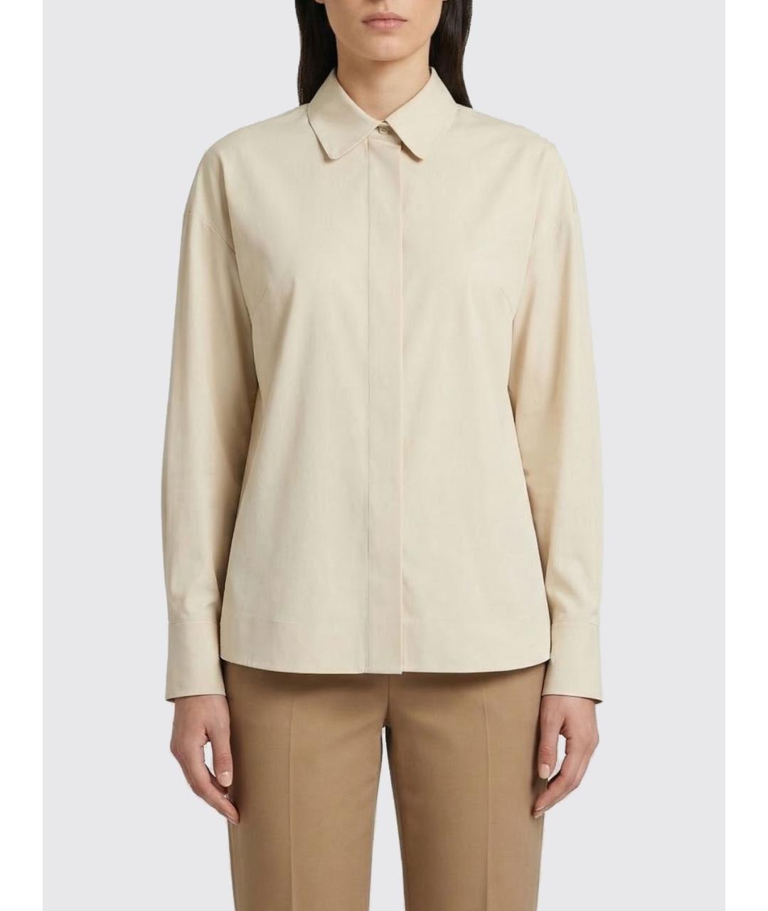 MAX MARA Бежевая полиамидовая рубашка, фото 2