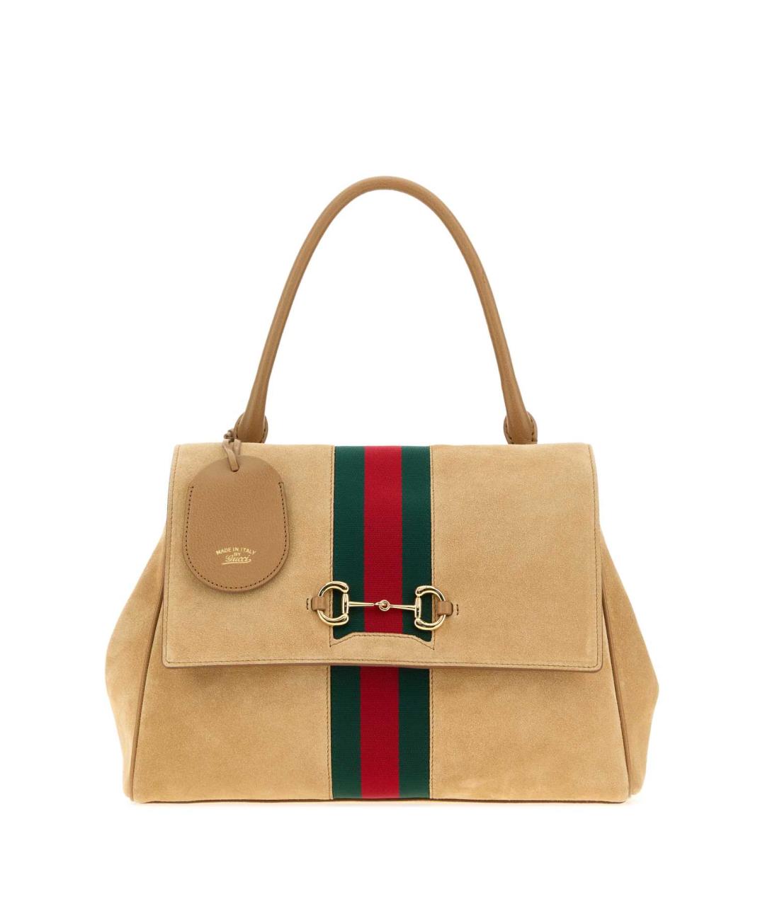 GUCCI Бежевая замшевая сумка через плечо, фото 1