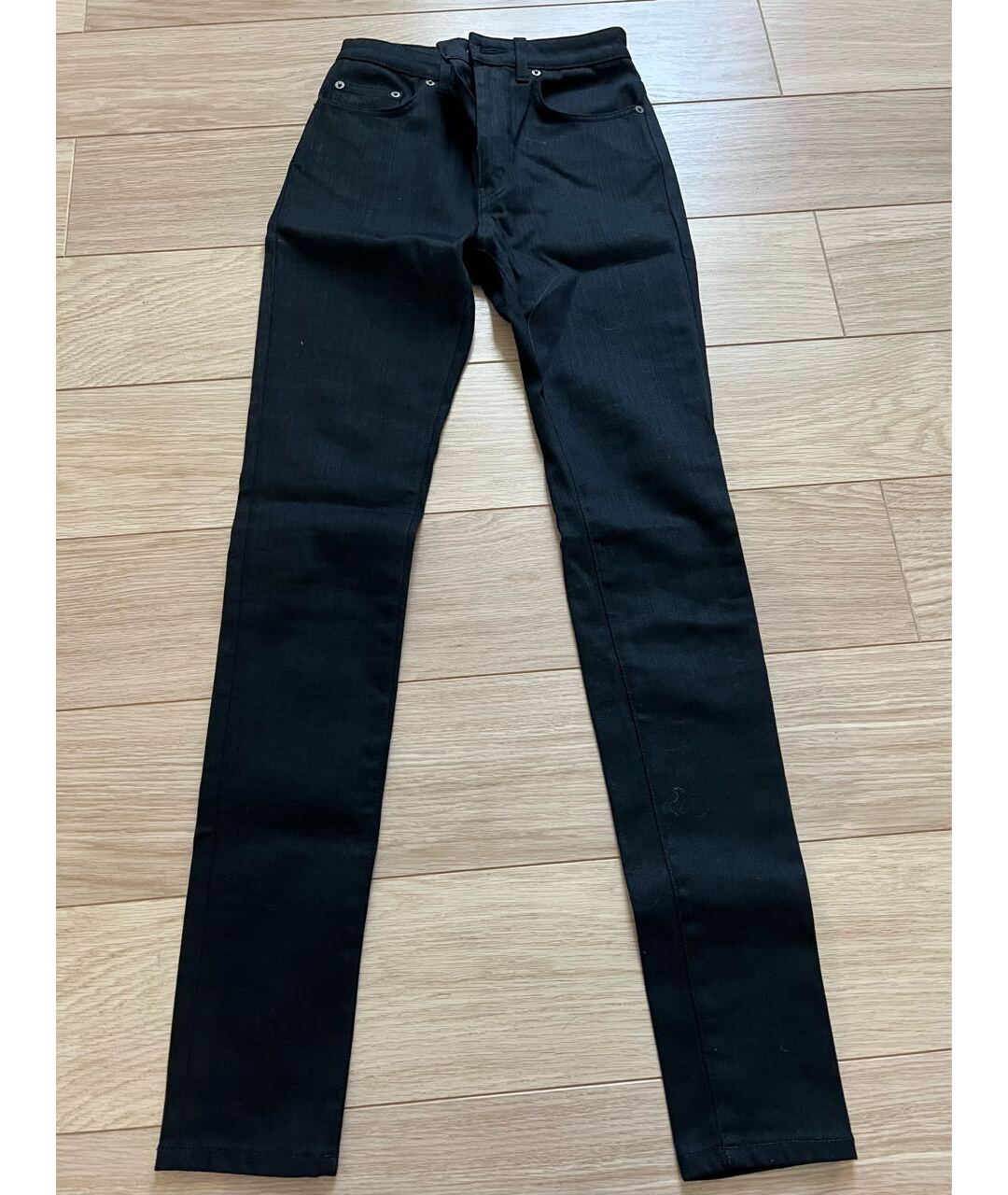 SAINT LAURENT Черные хлопко-эластановые прямые джинсы, фото 5