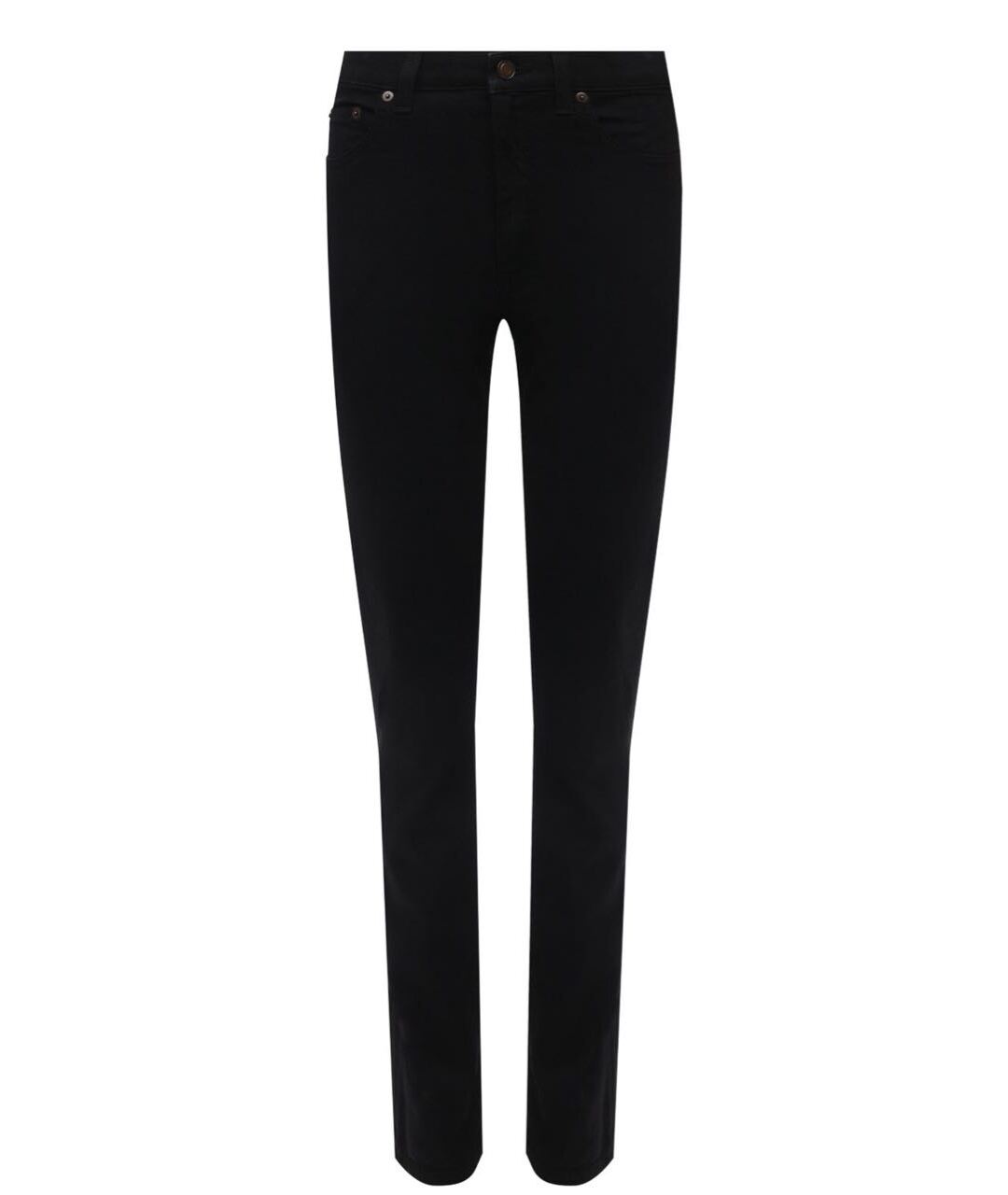SAINT LAURENT Черные хлопко-эластановые прямые джинсы, фото 1