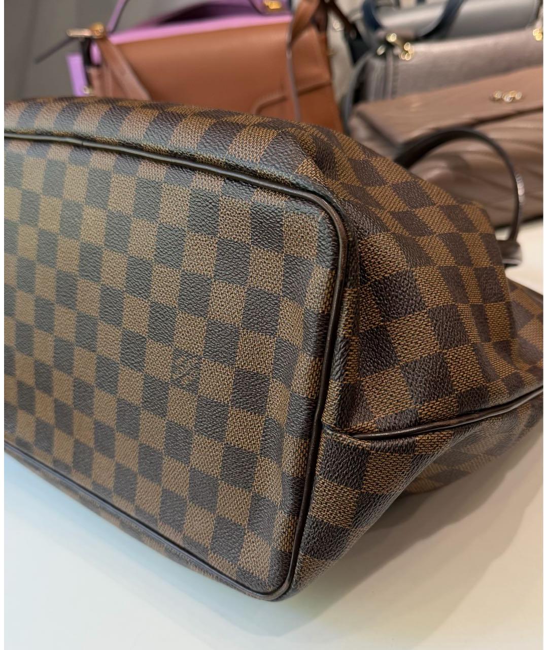 LOUIS VUITTON Коричневая жаккардовая сумка с короткими ручками, фото 6