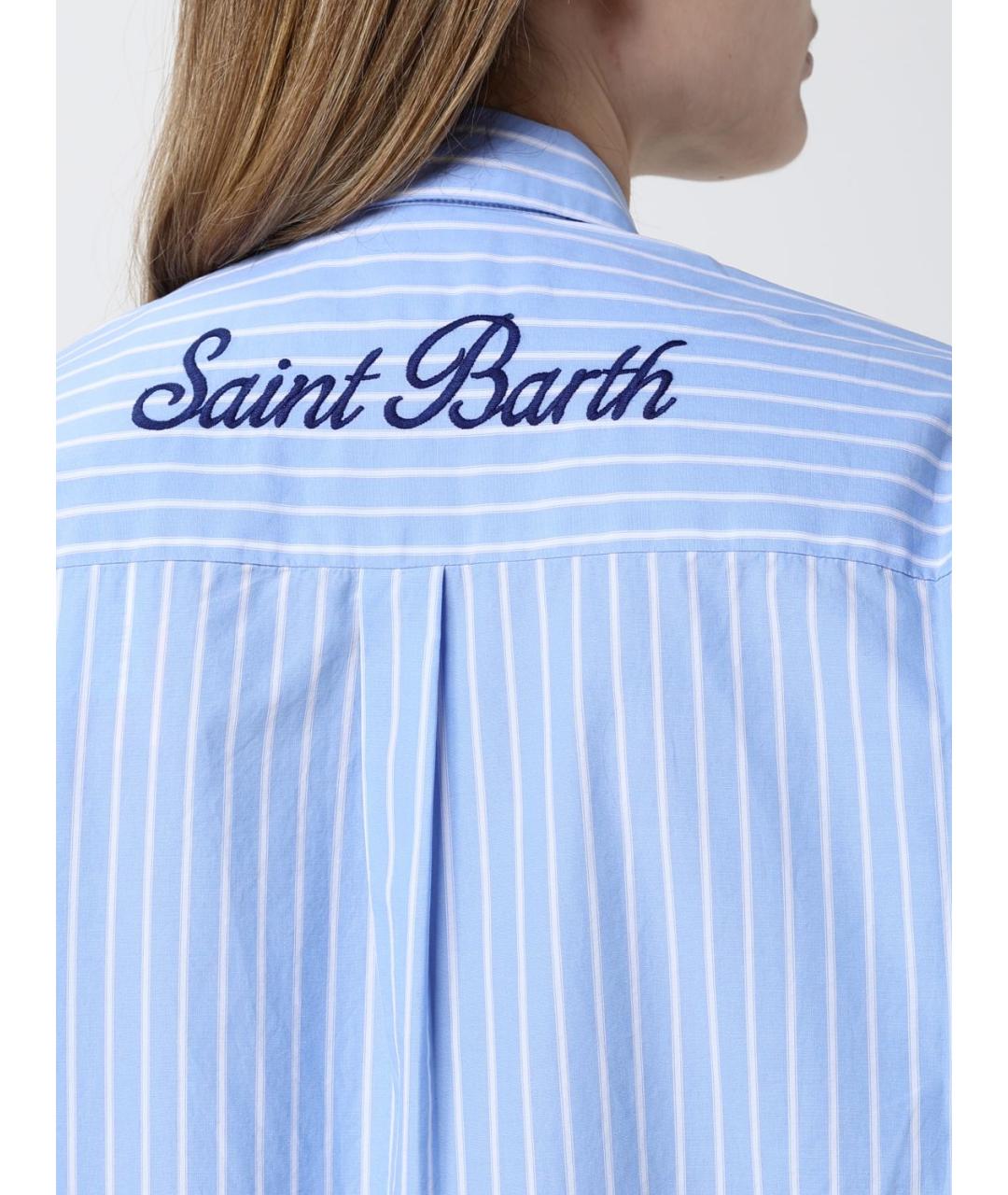 MC2 SAINT BARTH Голубое хлопковое повседневное платье, фото 3