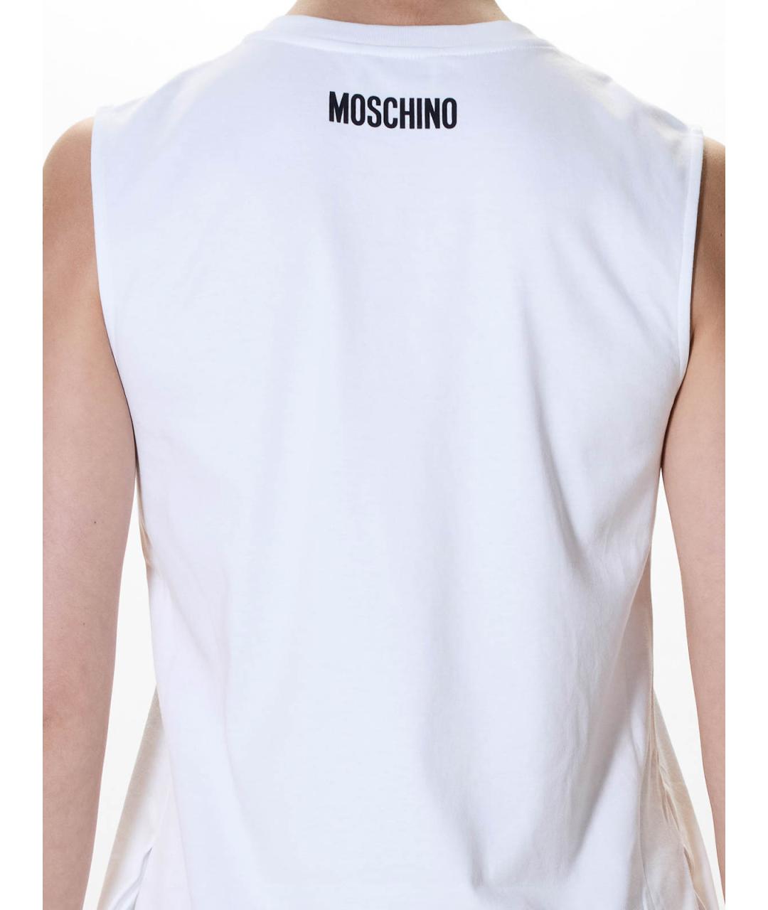 MOSCHINO Белое хлопковое повседневное платье, фото 5