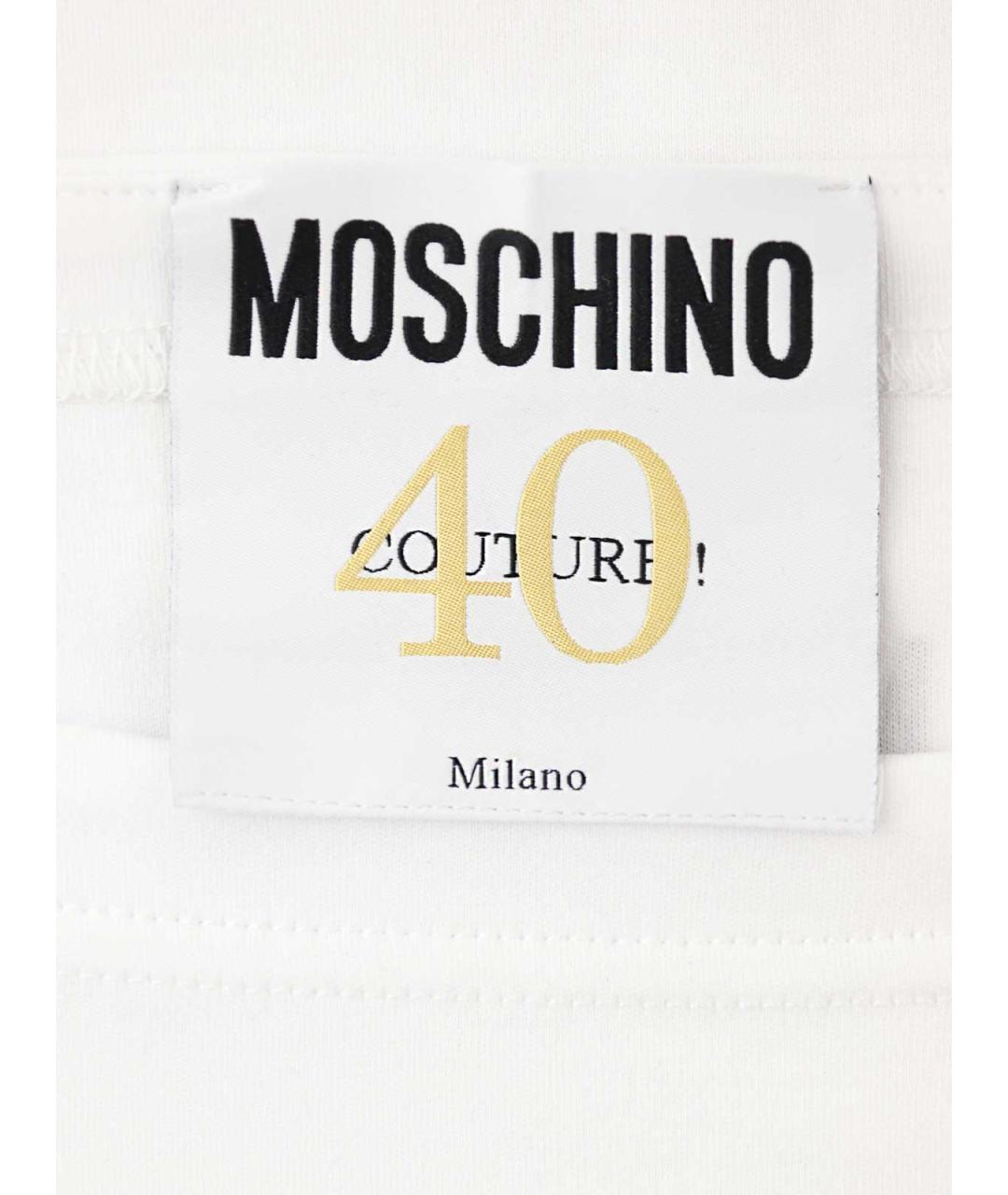 MOSCHINO Белая хлопковая футболка, фото 3