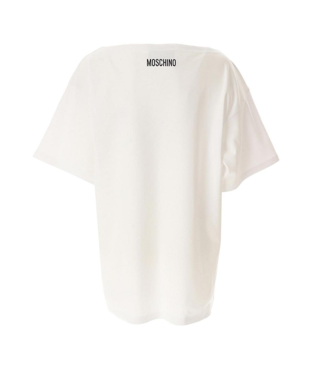 MOSCHINO Белая хлопковая футболка, фото 2