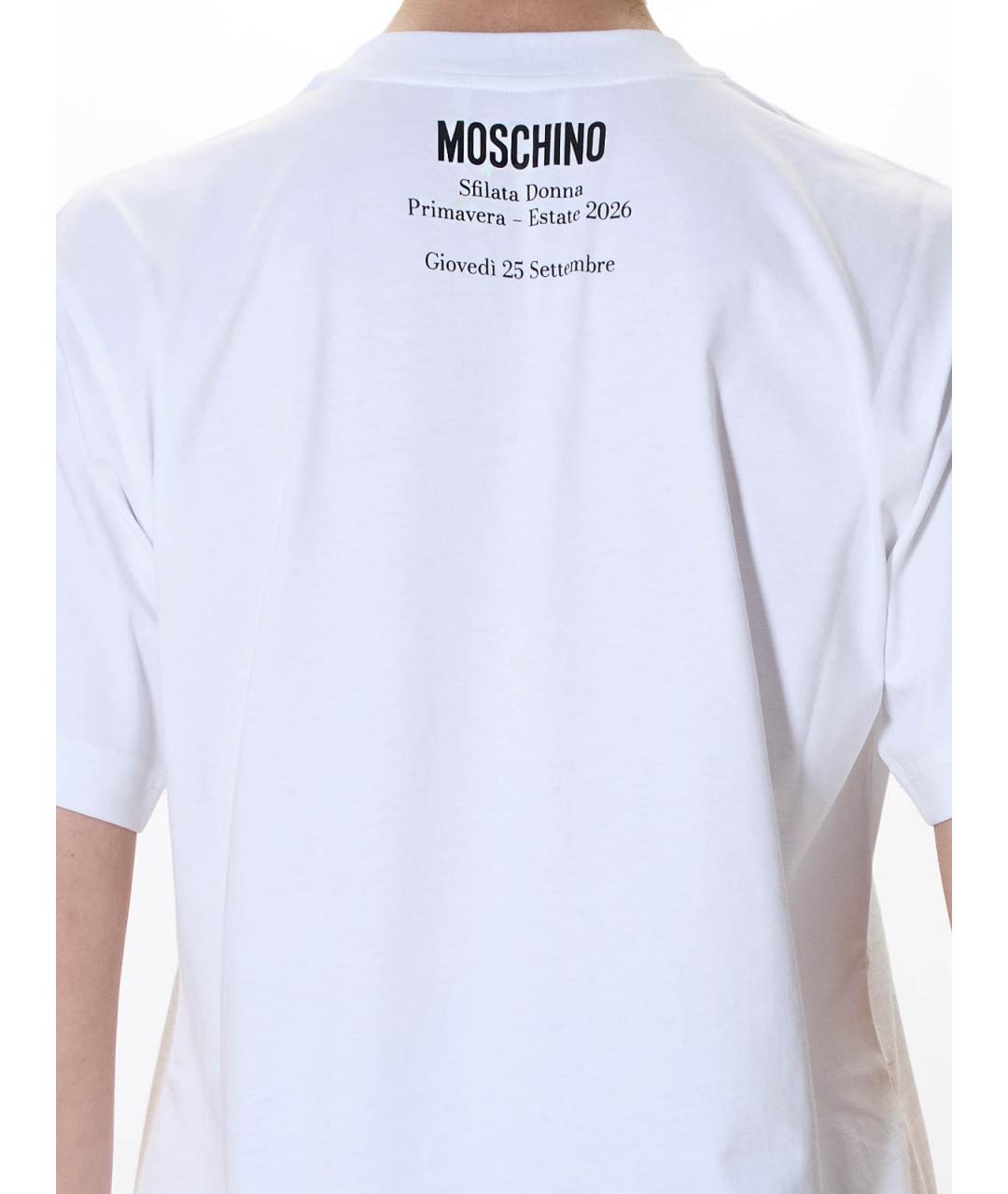 MOSCHINO Белая хлопковая футболка, фото 5