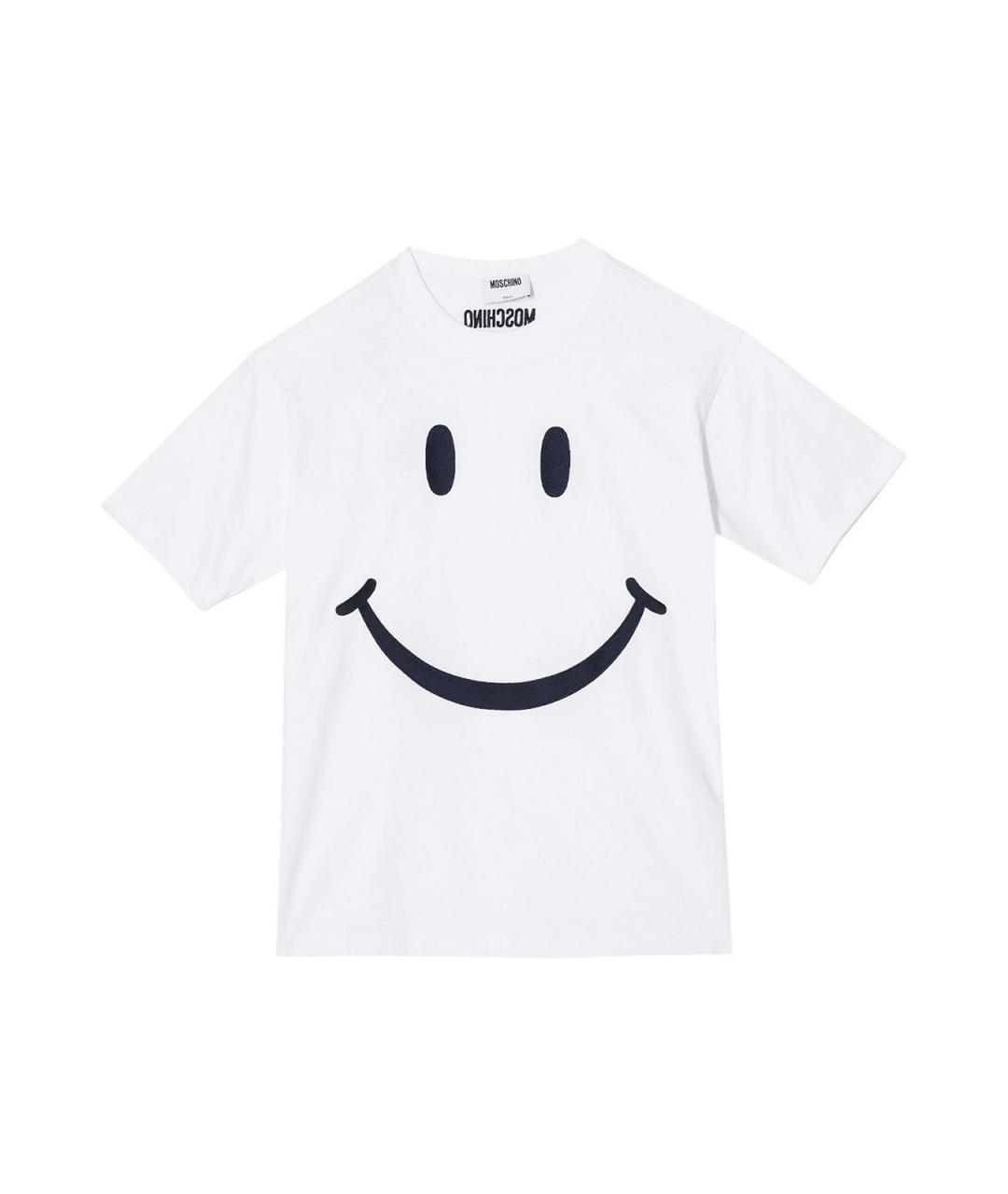 MOSCHINO Белая хлопковая футболка, фото 1
