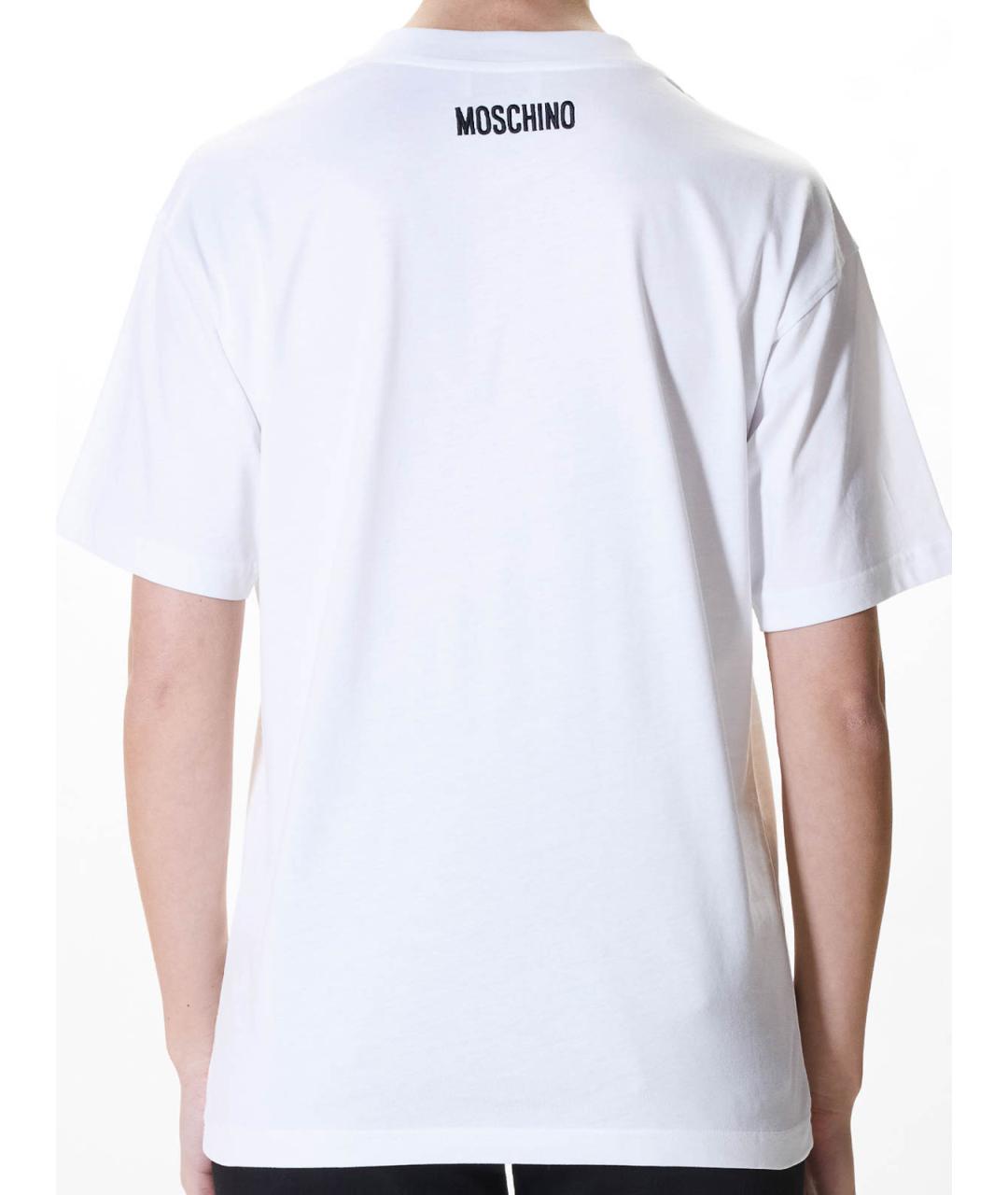 MOSCHINO Белая хлопковая футболка, фото 5