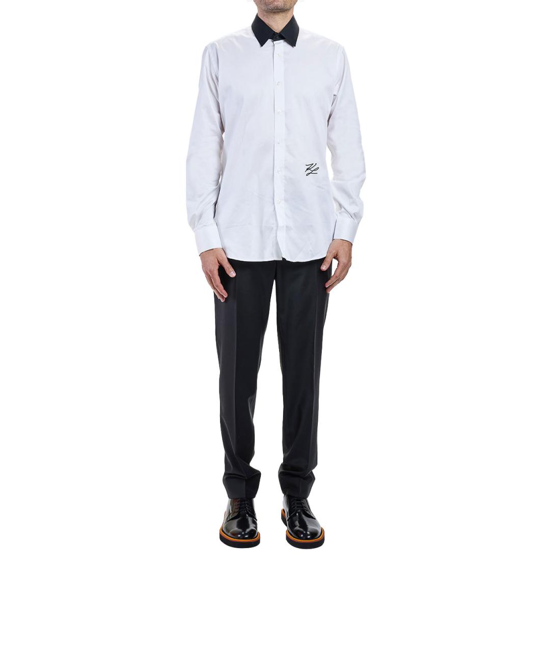KARL LAGERFELD Белая хлопковая кэжуал рубашка, фото 2