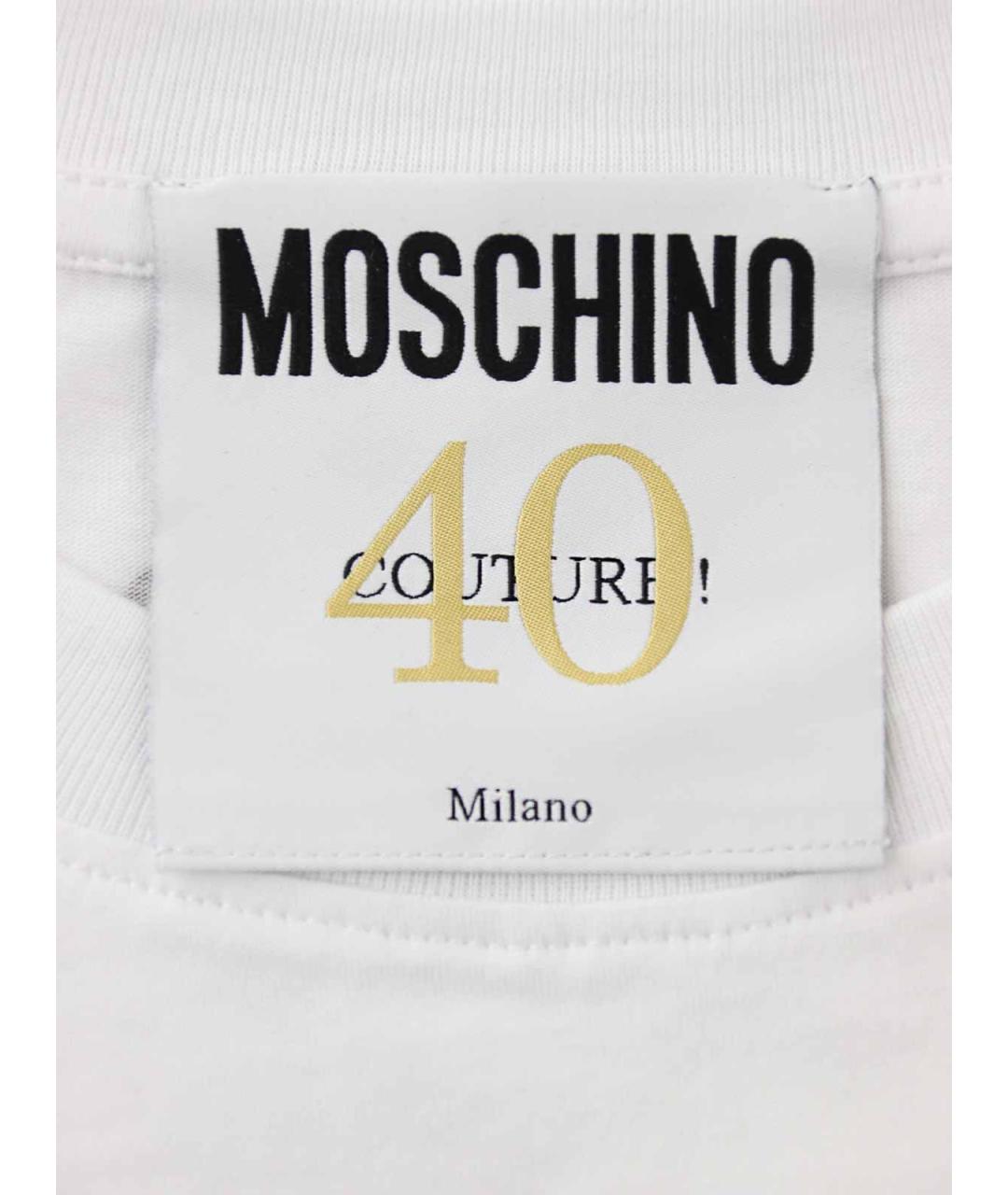 MOSCHINO Белая хлопковая футболка, фото 6