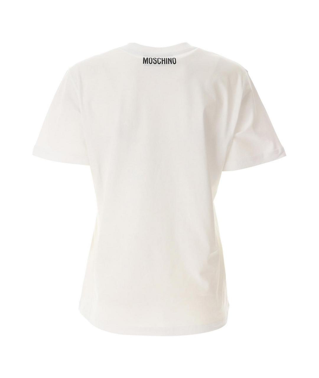 MOSCHINO Белая хлопковая футболка, фото 2