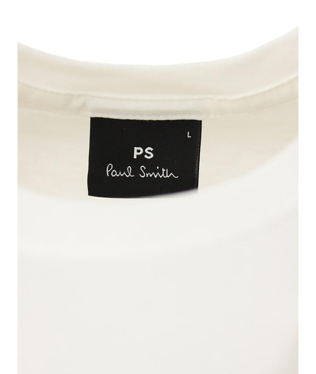 PS BY PAUL SMITH Белая хлопковая футболка, фото 3