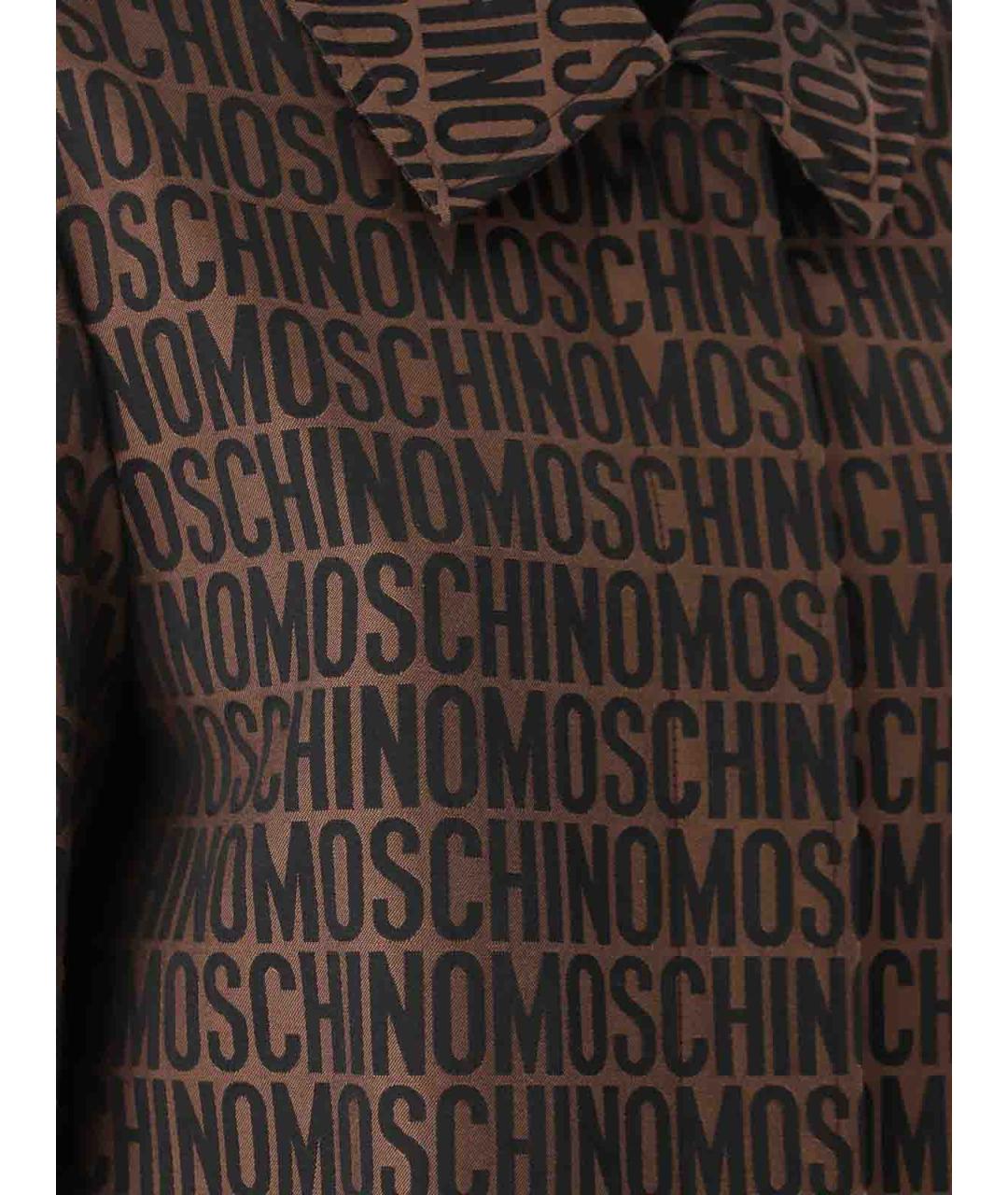 MOSCHINO Коричневый полиамидовый тренч/плащ, фото 4