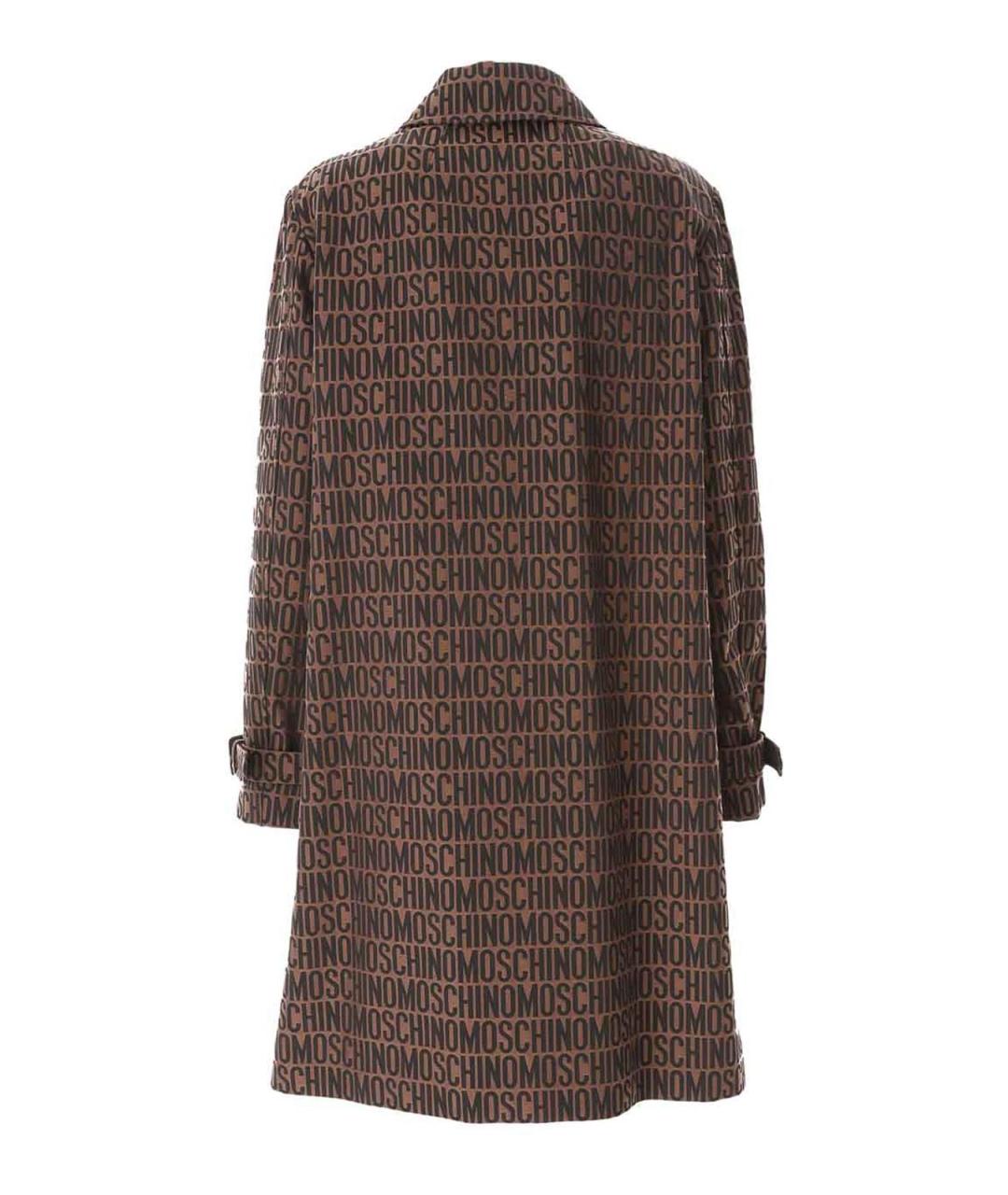 MOSCHINO Коричневый полиамидовый тренч/плащ, фото 2