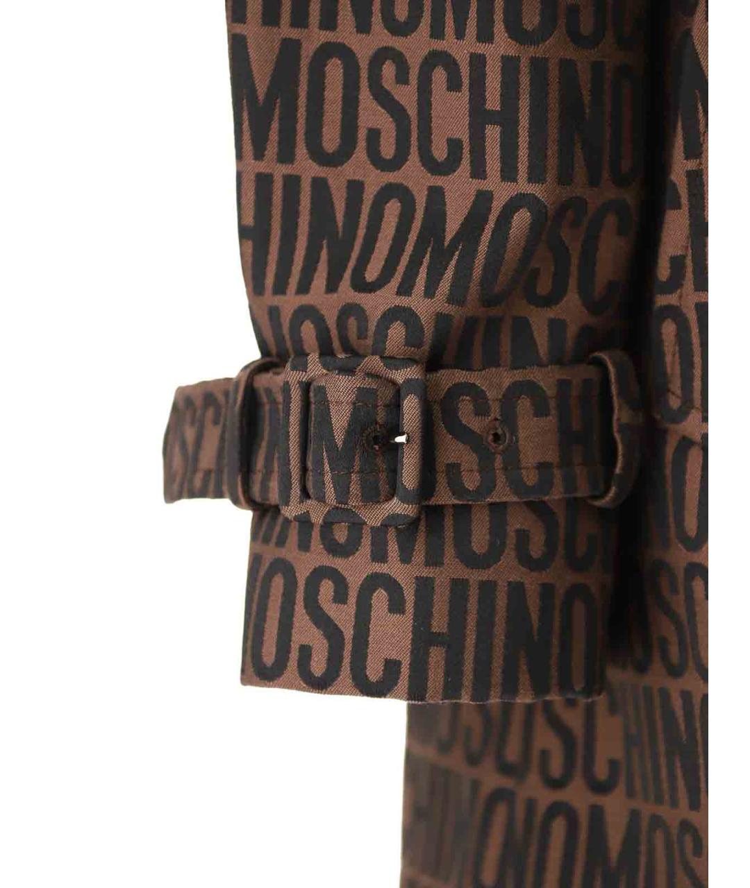 MOSCHINO Коричневый полиамидовый тренч/плащ, фото 3
