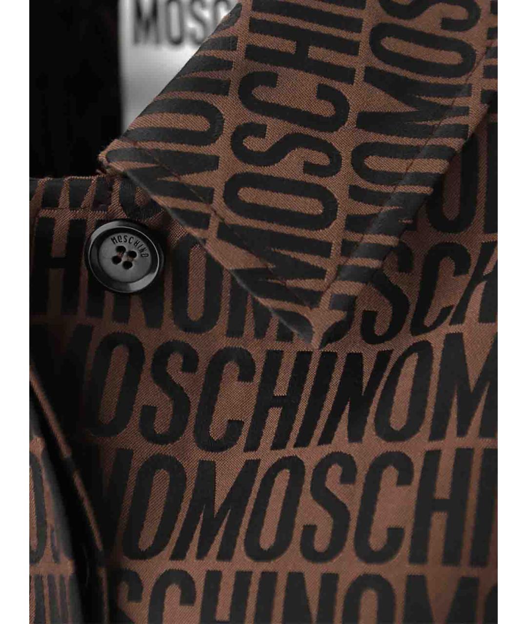 MOSCHINO Коричневый полиамидовый тренч/плащ, фото 5