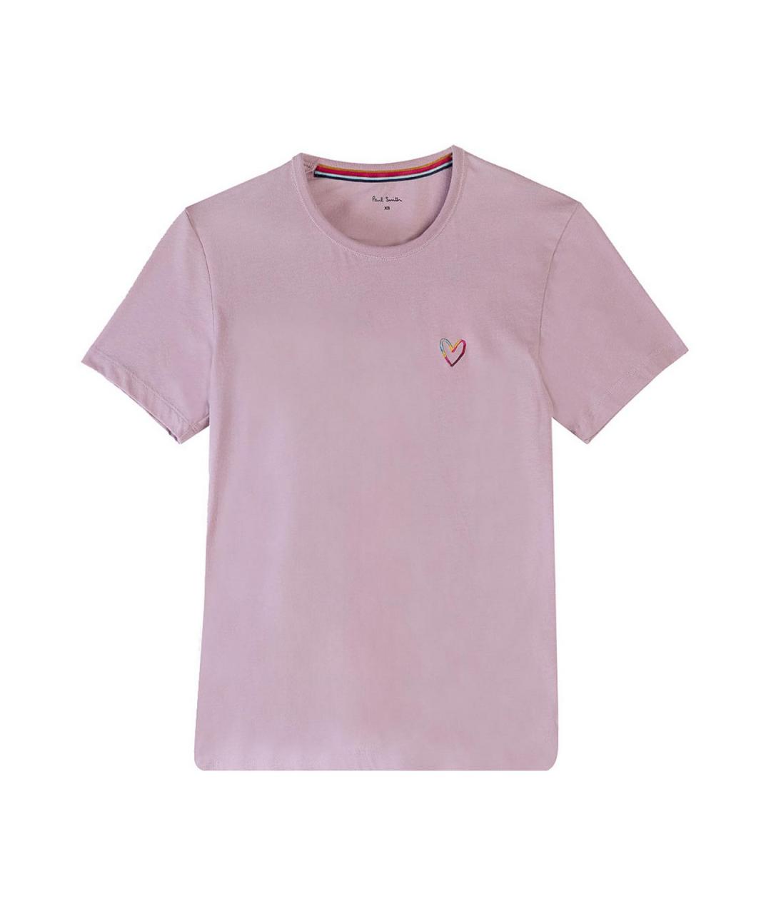 PAUL SMITH Розовая хлопковая футболка, фото 1